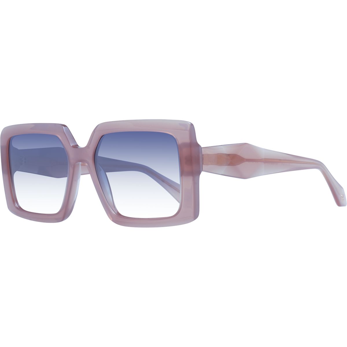 Übergroße quadratische Sonnenbrille mit Facetten-Bügeln