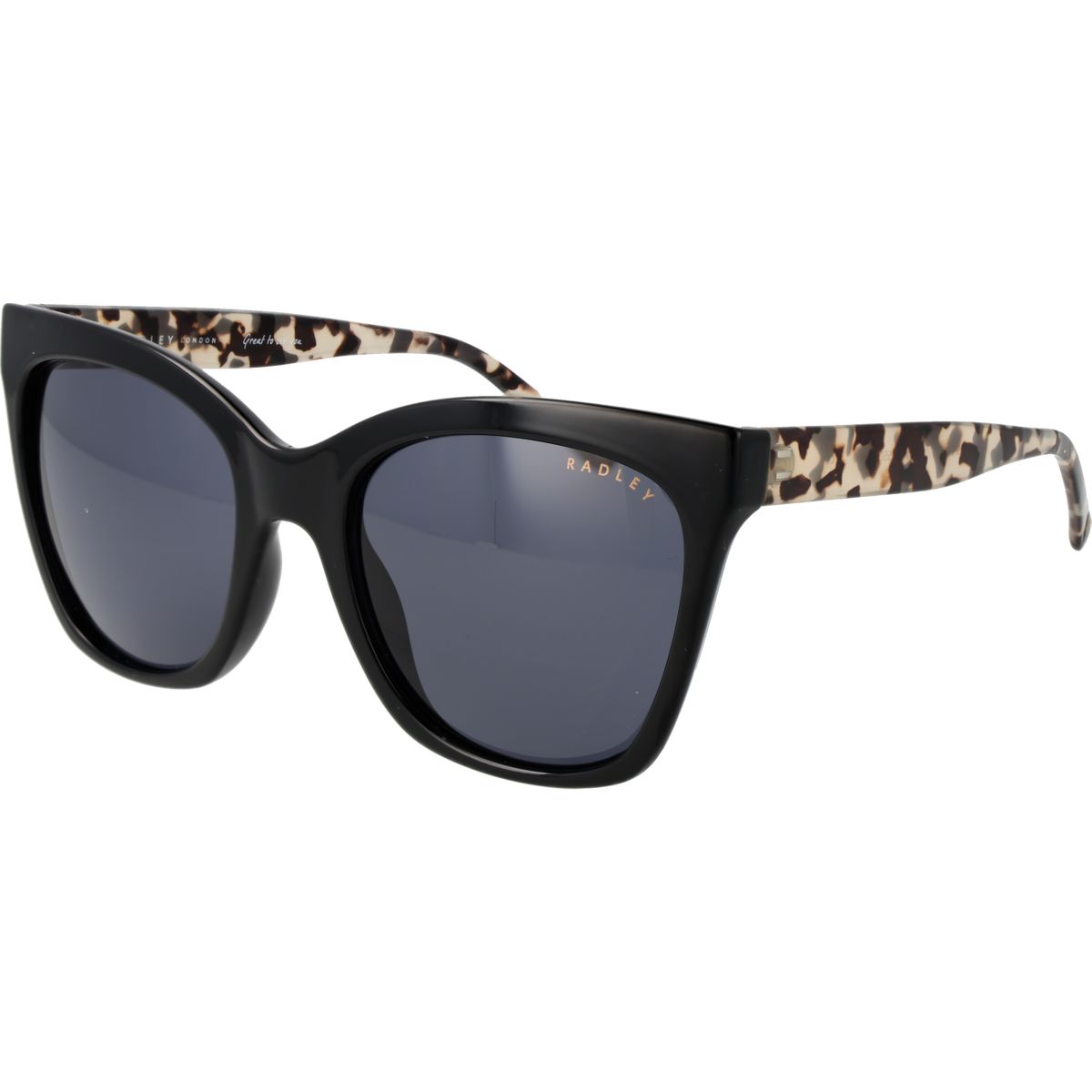 Schicke Cat-Eye-Sonnenbrille mit gemusterten Bügeln