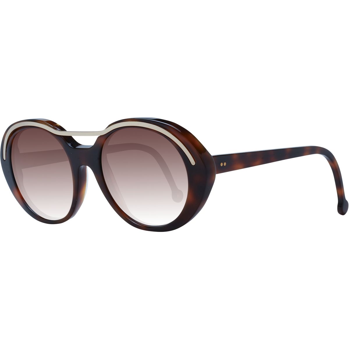 Runde Schildpatt-Sonnenbrille mit Metallsteg