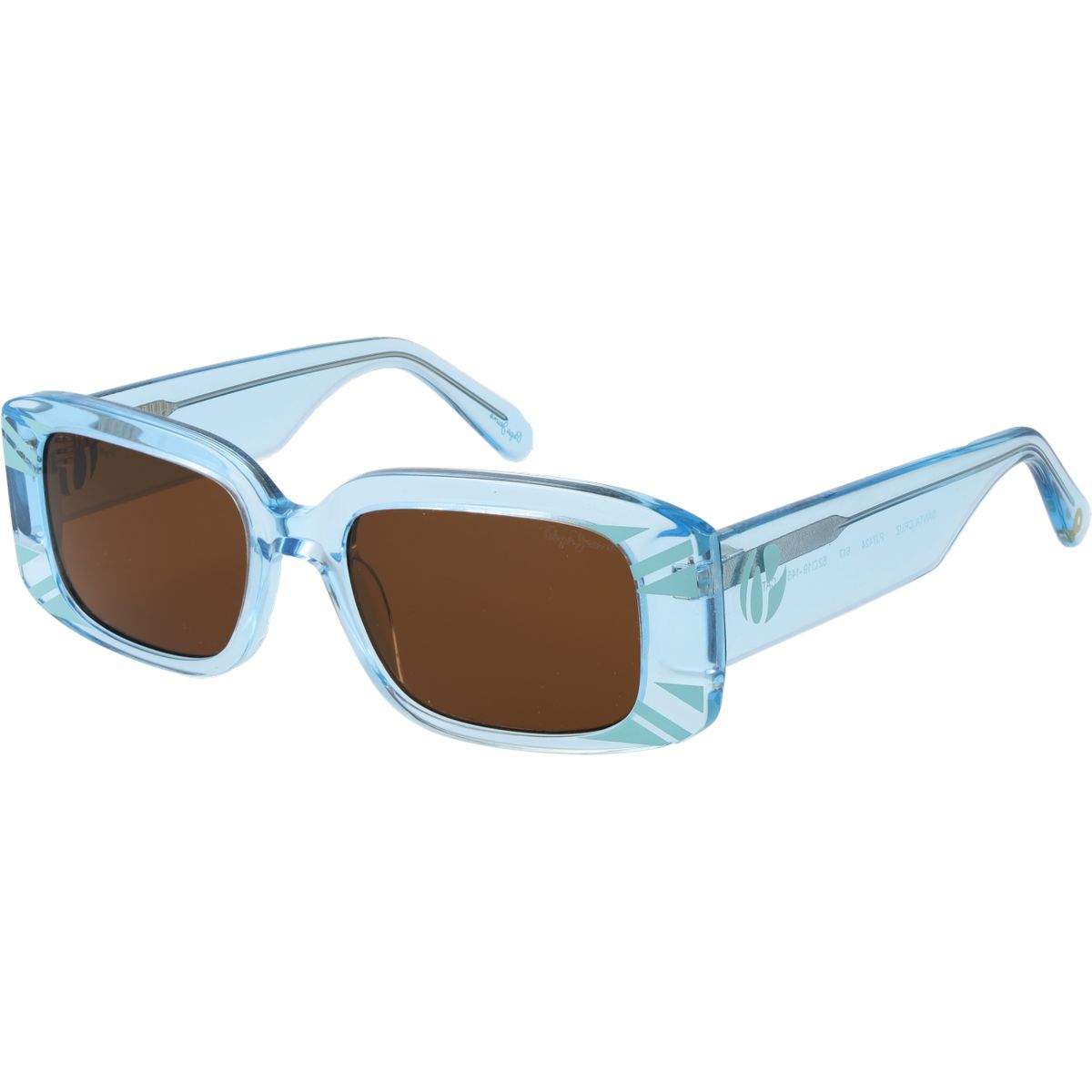 Massive geometrische rechteckige Sonnenbrille