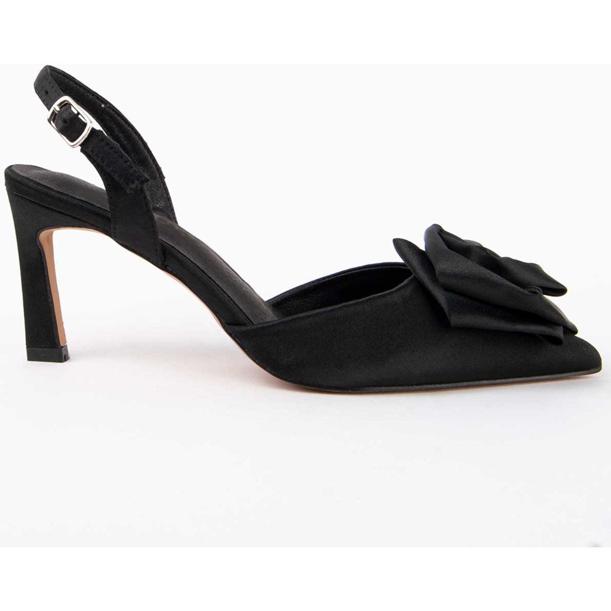 Slingback-Pumps mit Rosen-Detail