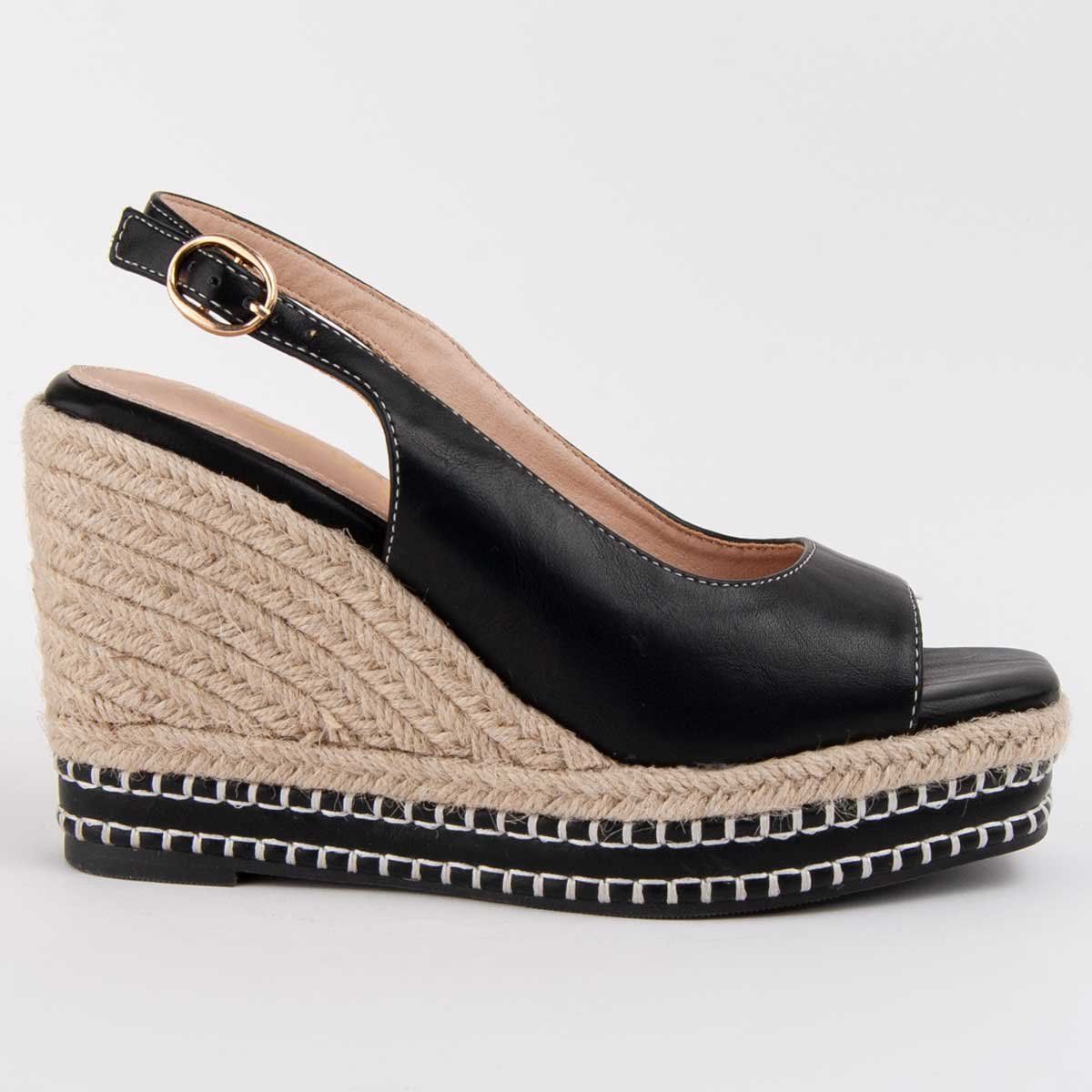 Peep-Toe Espadrille Keilsandaletten