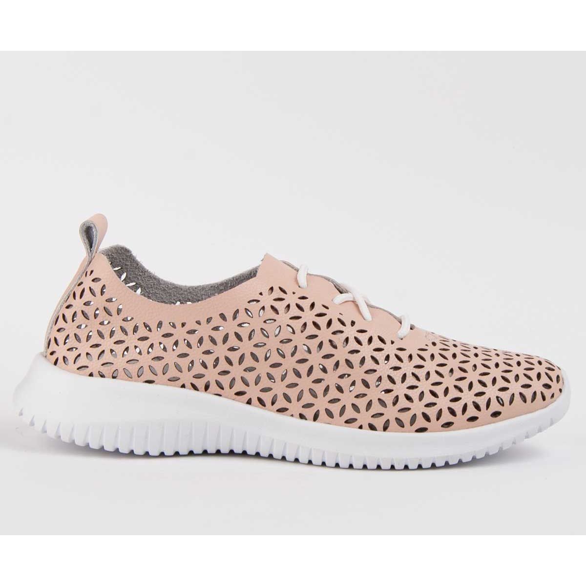 Sneaker aus Leder mit Blumen-Laserschnitt