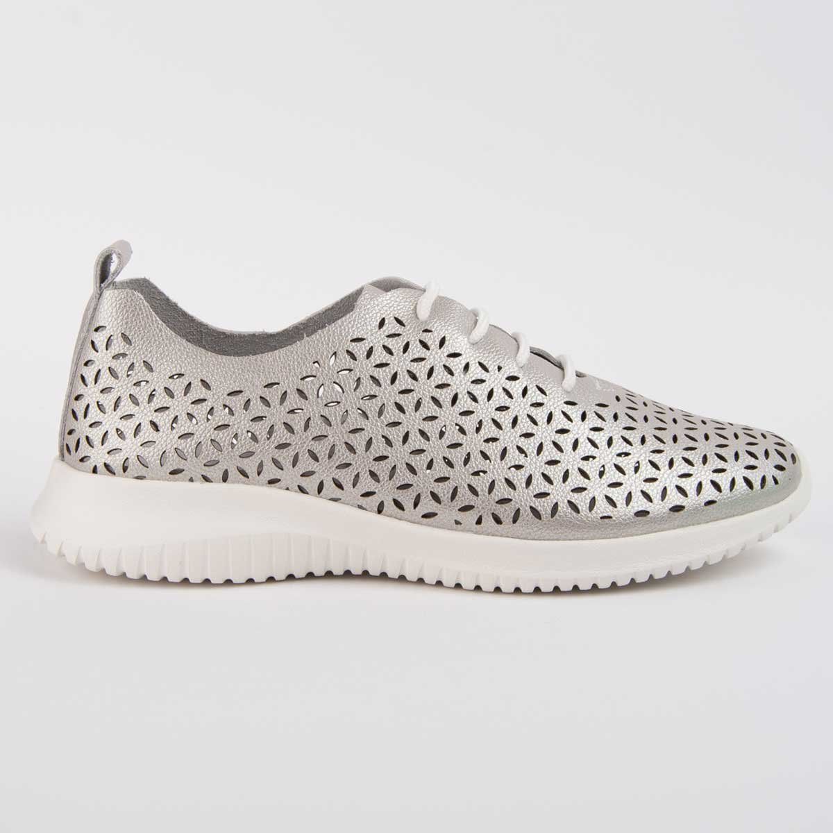 Laser-Cut Metallische Oxford-Schuhe