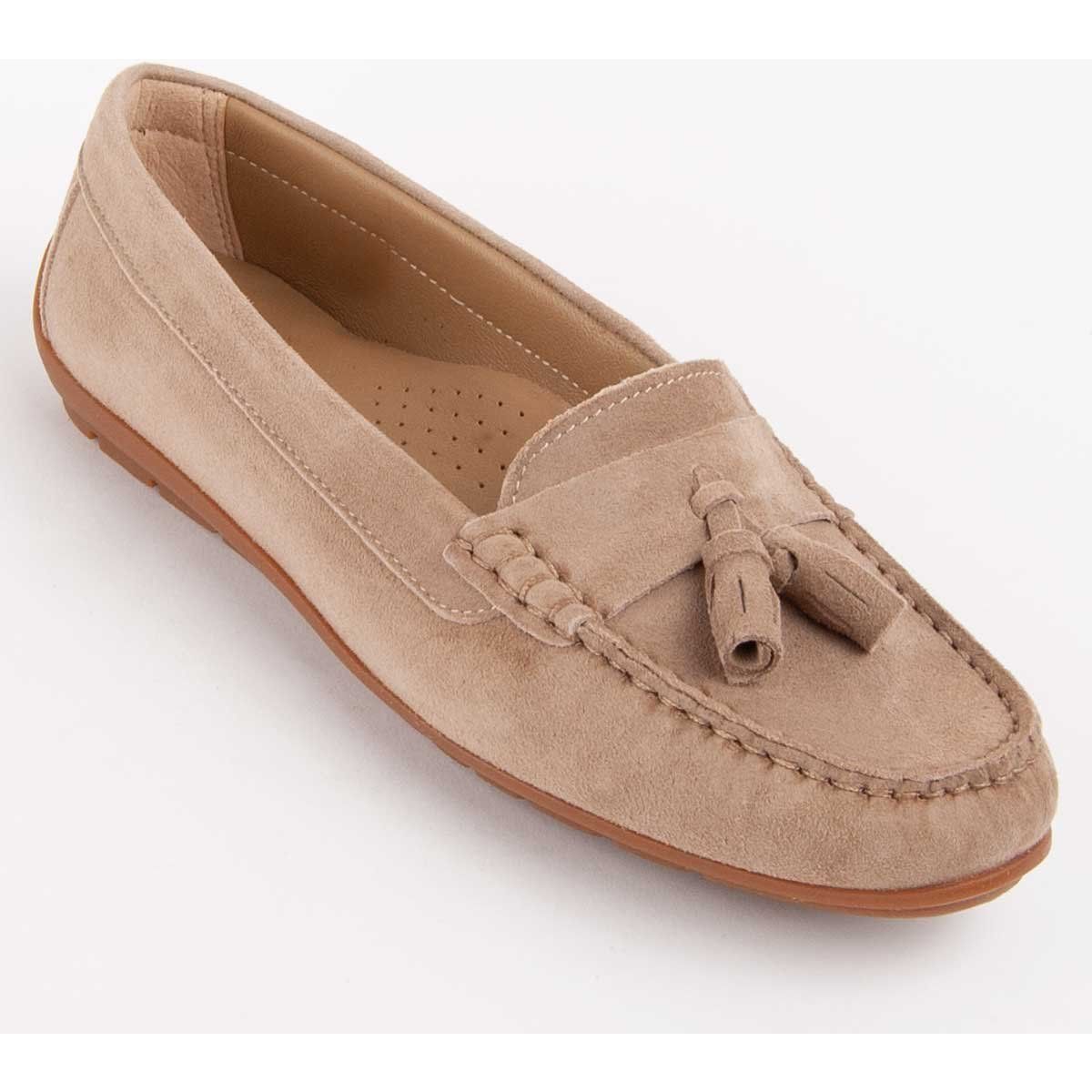 Klassische Wildleder-Slipper mit Quasten