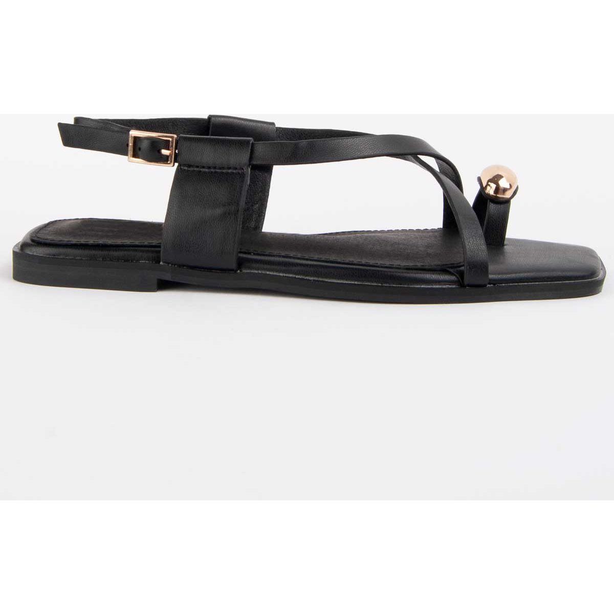 Minimalistische Riemchensandalen mit Metalldetail