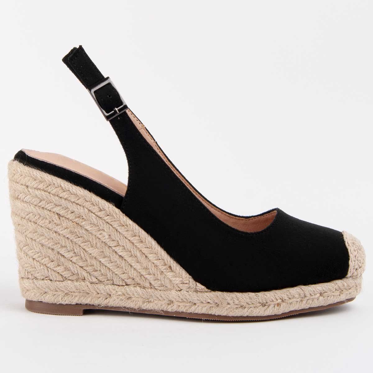 Klassische Keilabsatz-Espadrilles mit Fersenriemen