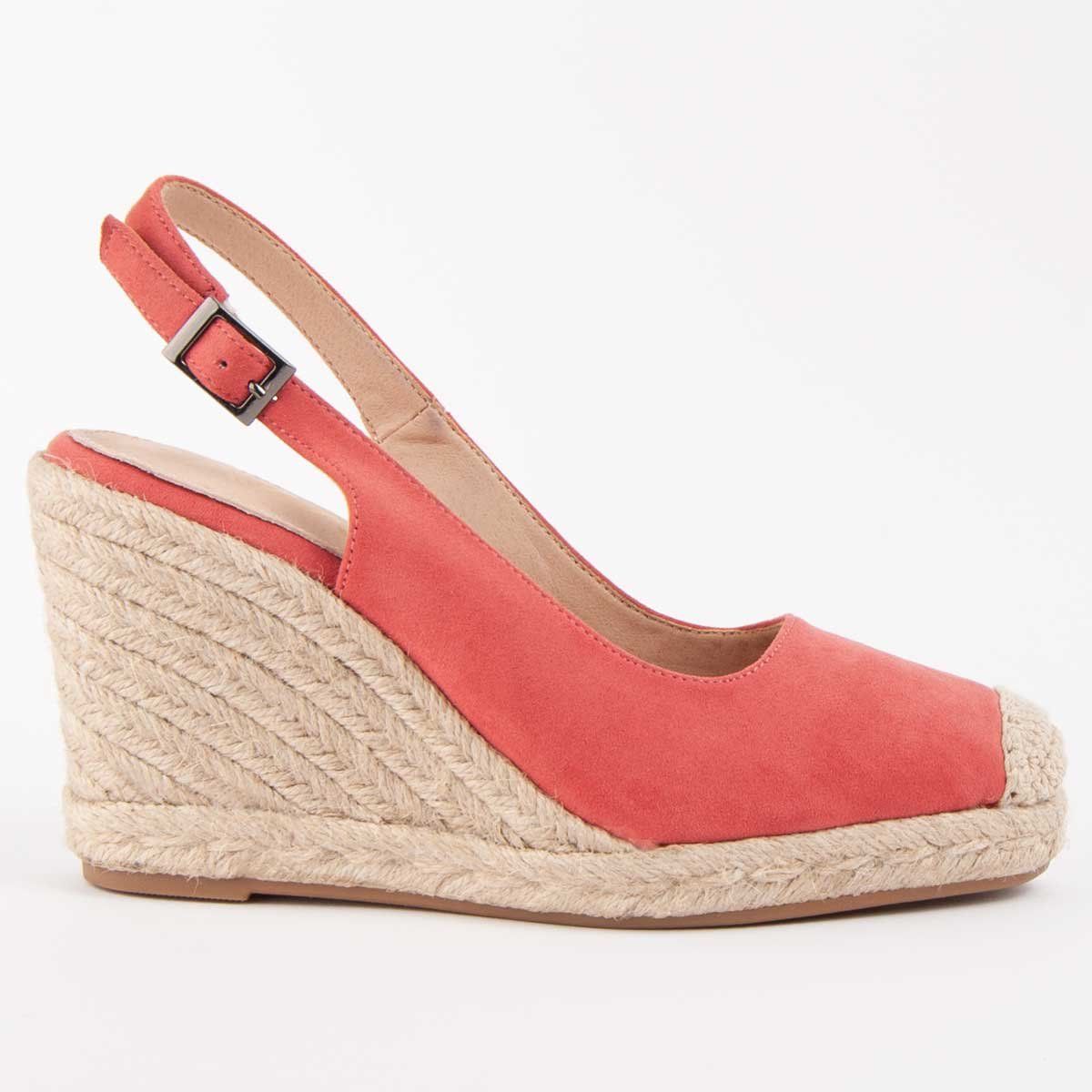 Suede Slingback-Espadrilles mit Keilabsatz