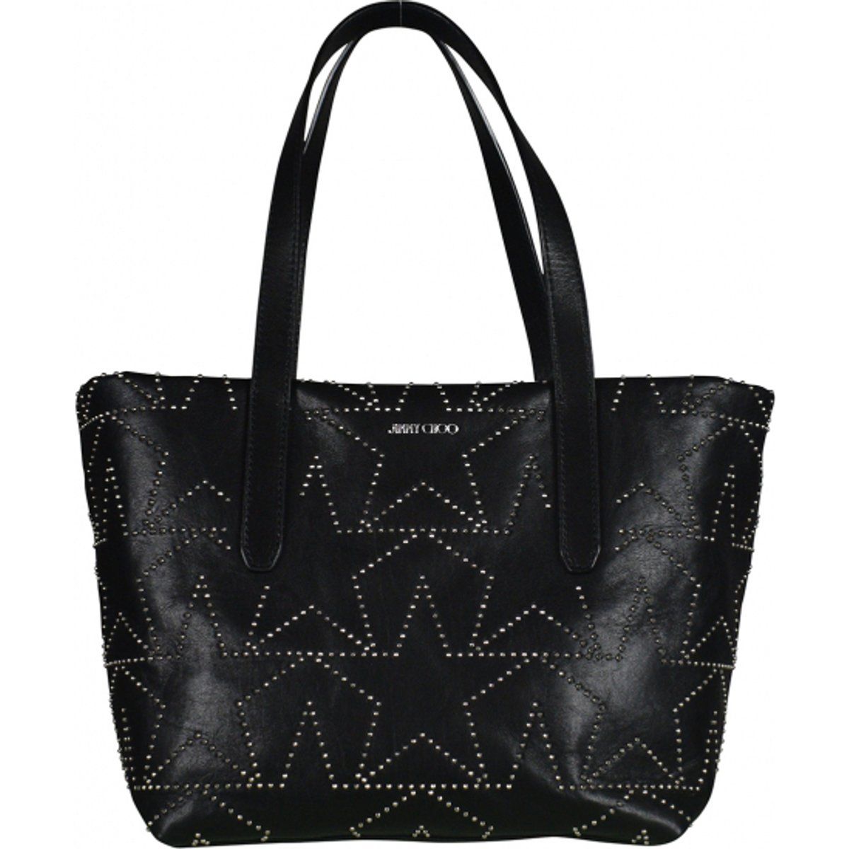Leder-Shopper mit Sternenbesatz