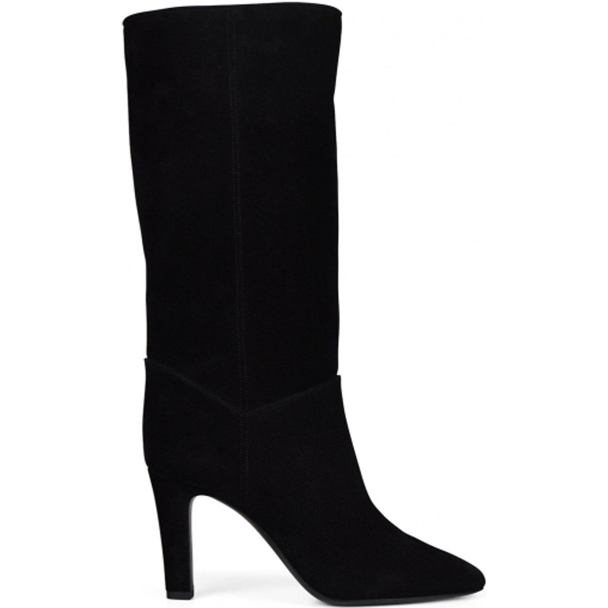Elegante Wildlederstiefel mit spitzer Kappe