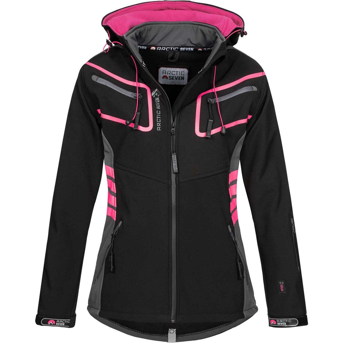 Sportliche Softshelljacke mit Kapuze