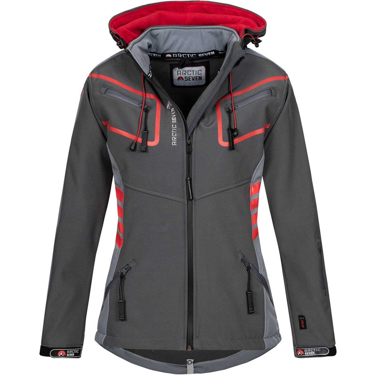 Funktionale Softshell-Outdoorjacke mit Kapuze