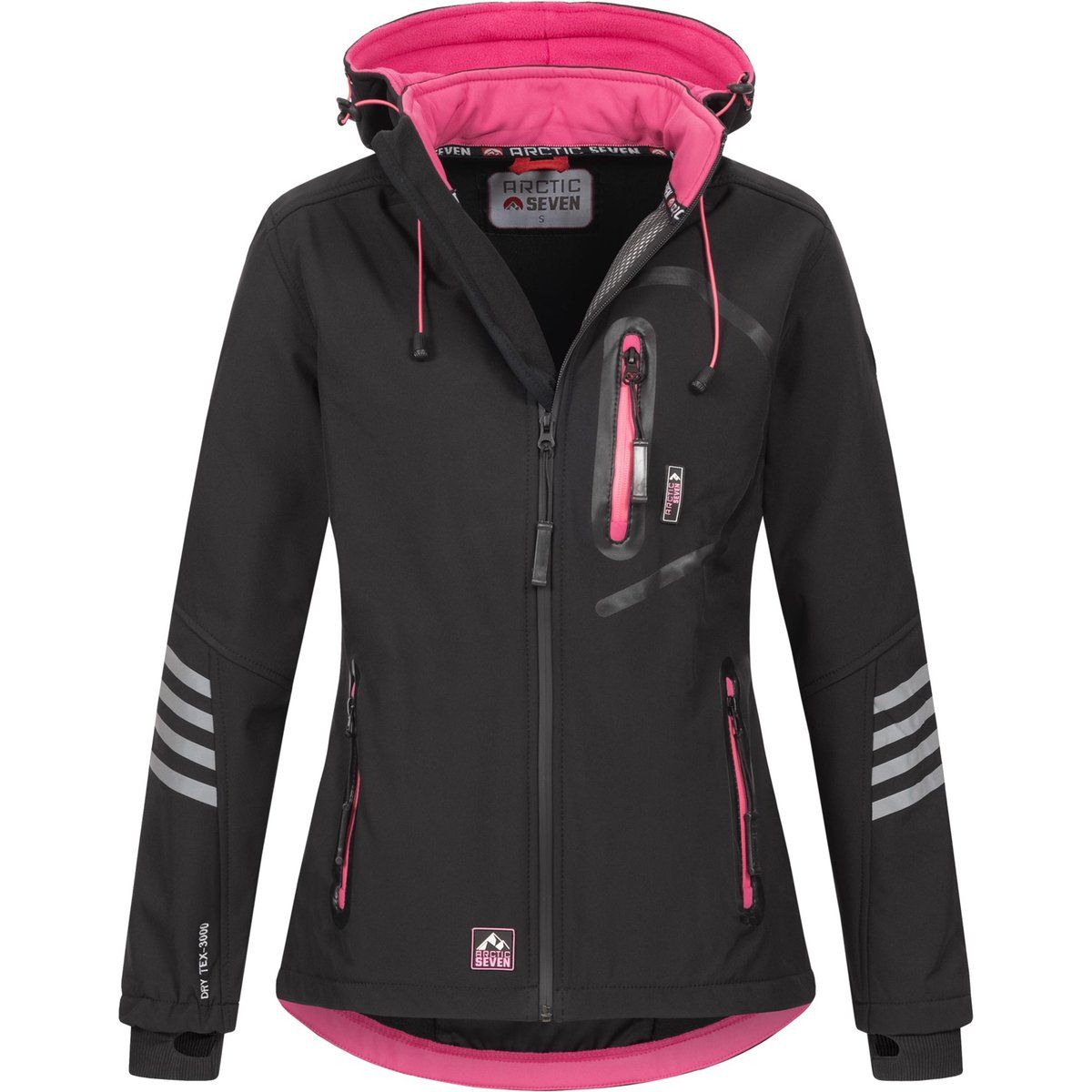 Taillierte Softshelljacke mit Kapuze