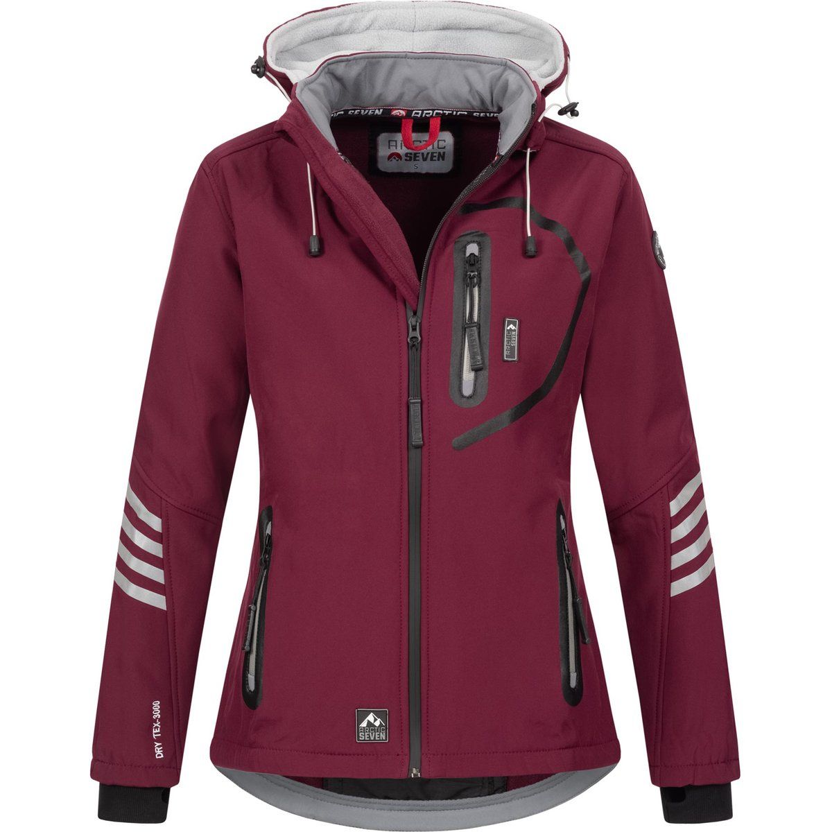Wetterfeste Softshelljacke mit Kapuze