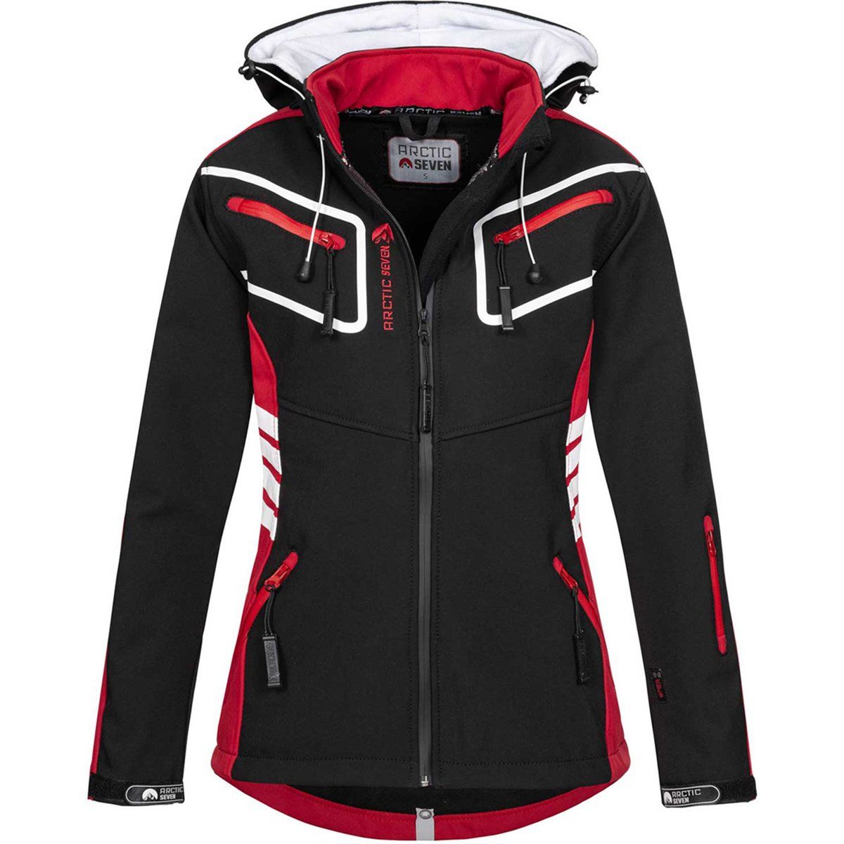 Funktionale Sportliche Softshelljacke mit Kapuze