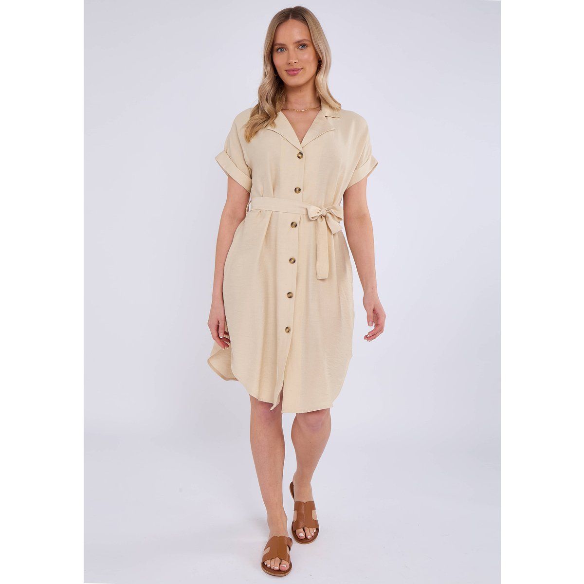 Utility-Hemdkleid mit Gürtel