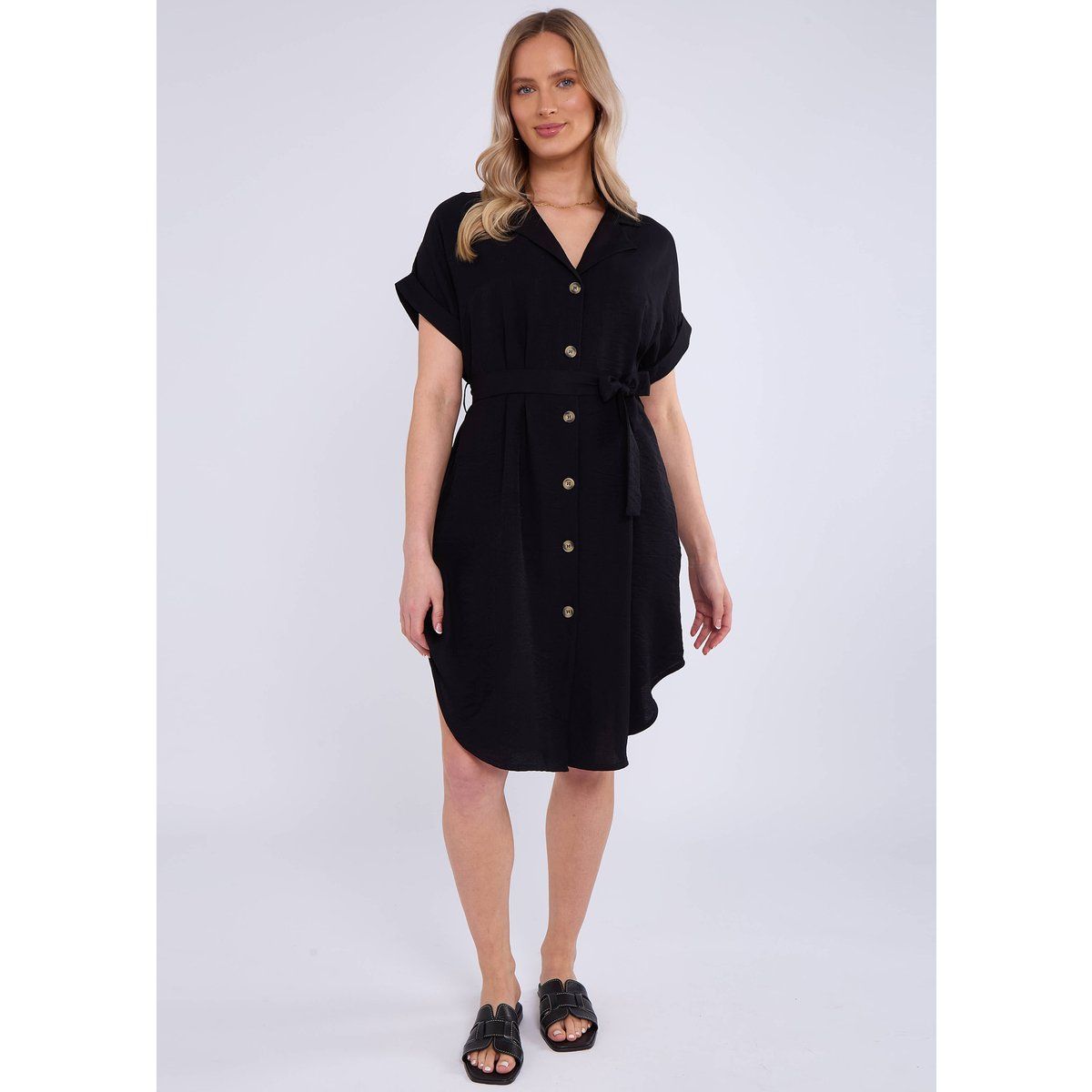 Übergroßes Utility-Hemdkleid mit Gürtel