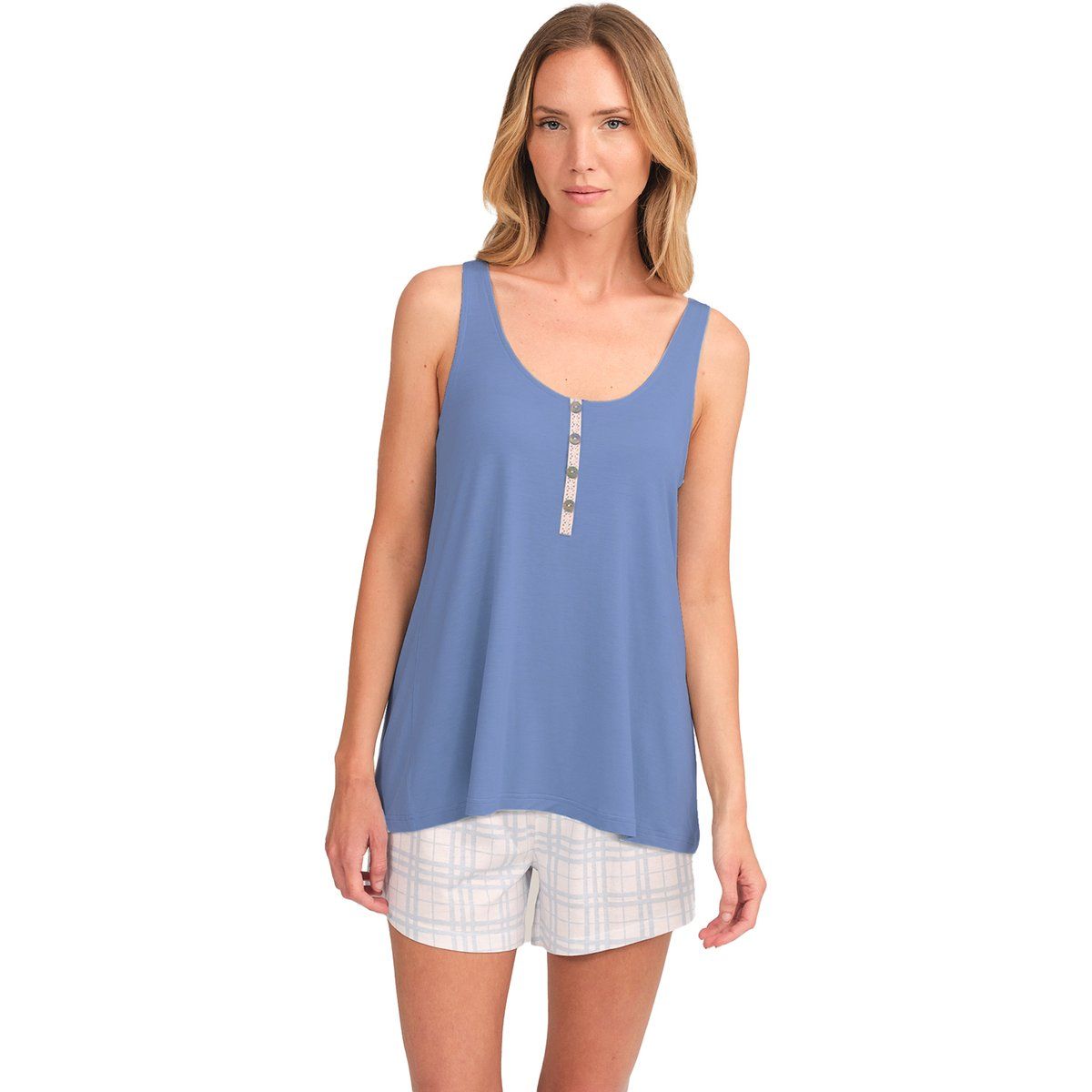 Ärmelloses Henley-Pyjama-Set