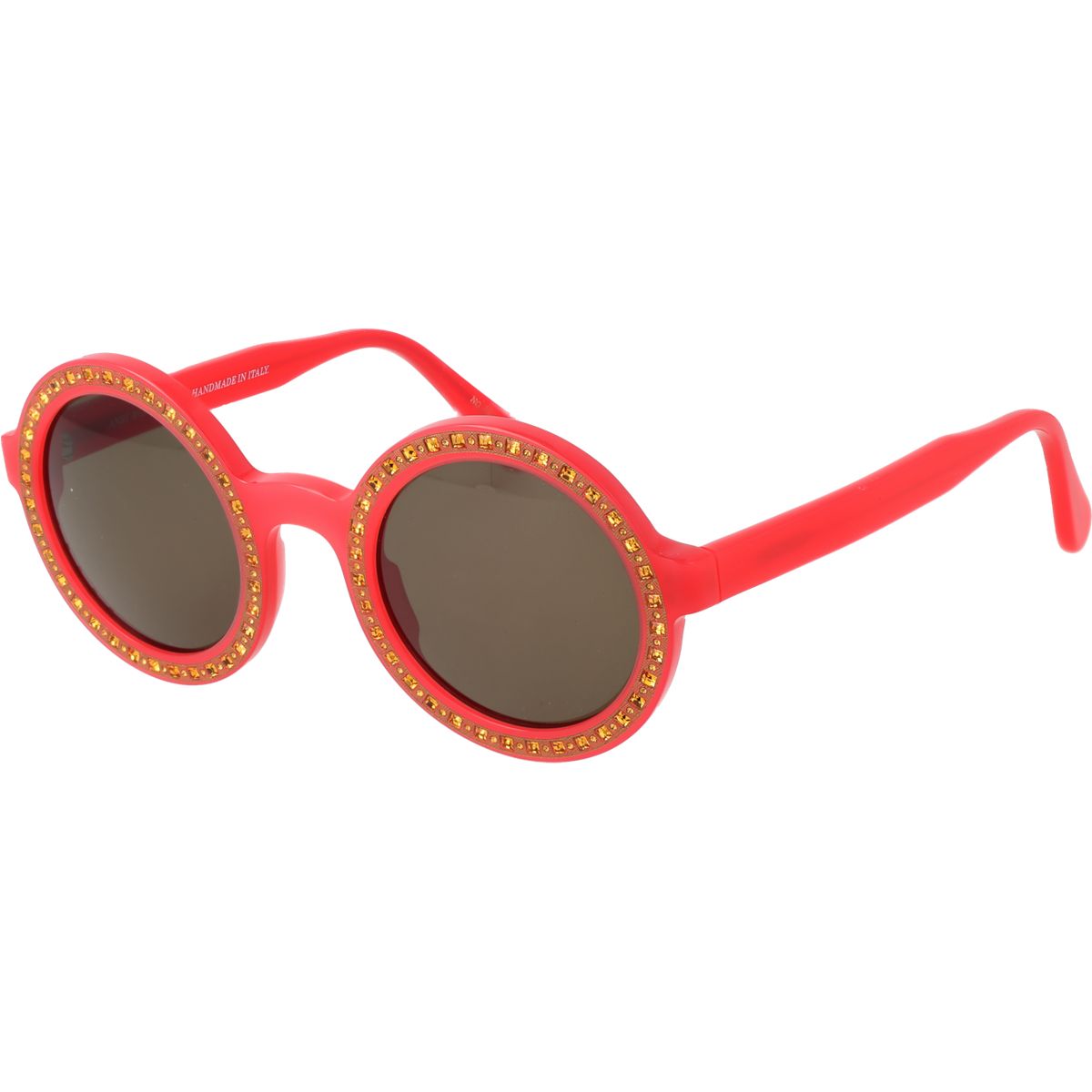 Verzierte runde Azetat-Sonnenbrille