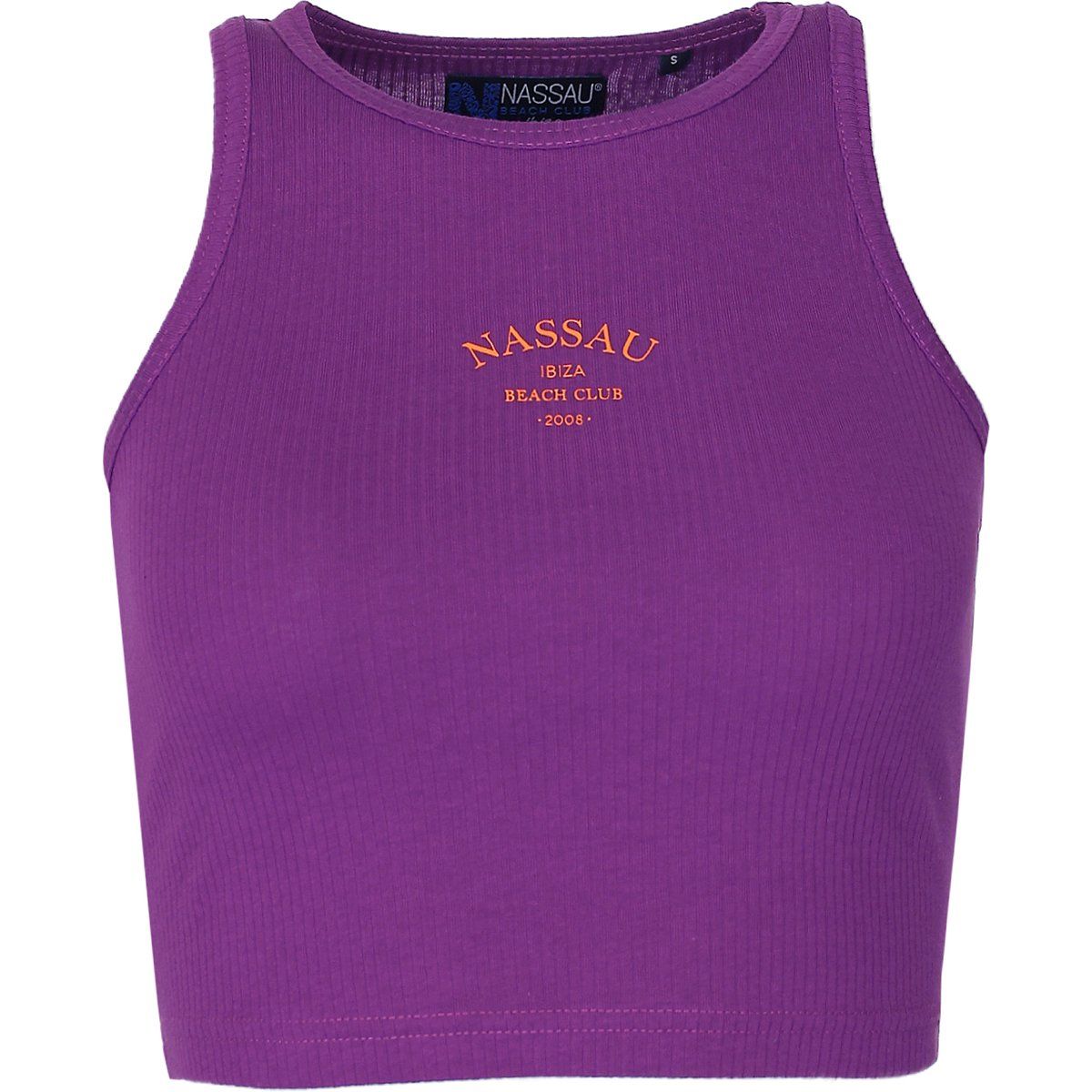 Geripptes Logo-Crop-Tanktop
