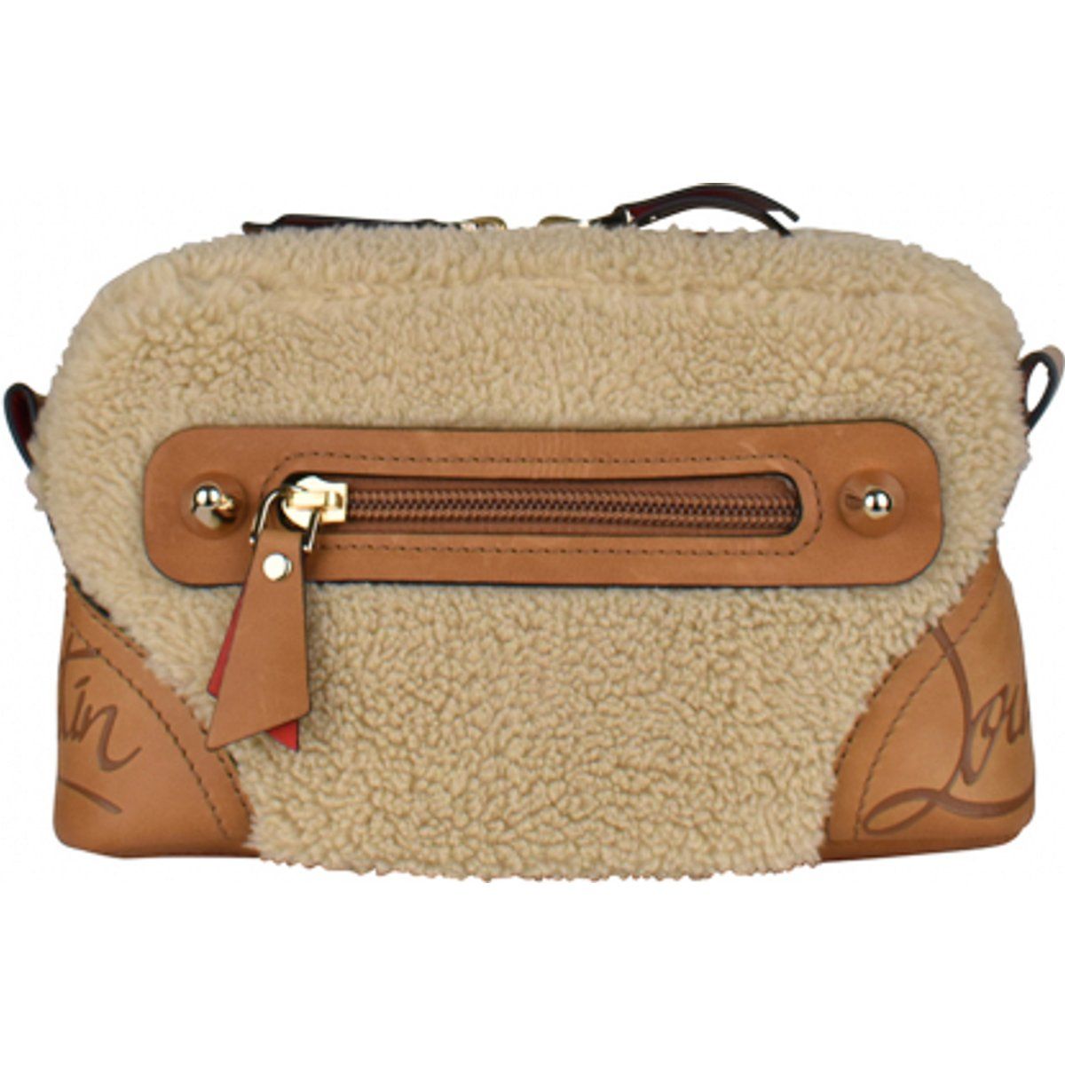 Gürteltasche aus Shearling und Leder