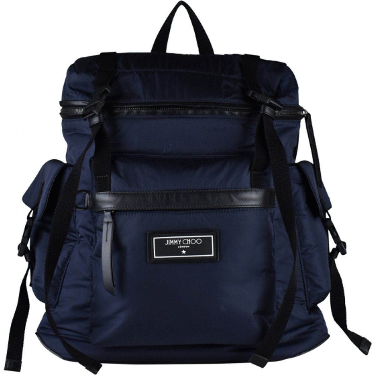 Utility-Nylonrucksack mit Lederbesatz