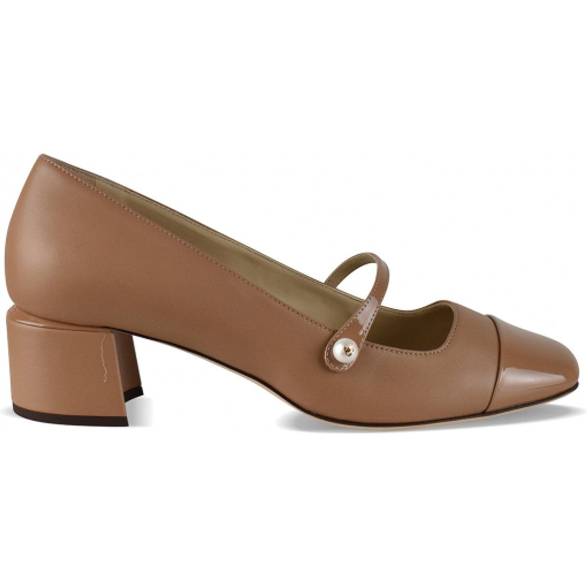 Pumps mit Perle und eckiger Spitze