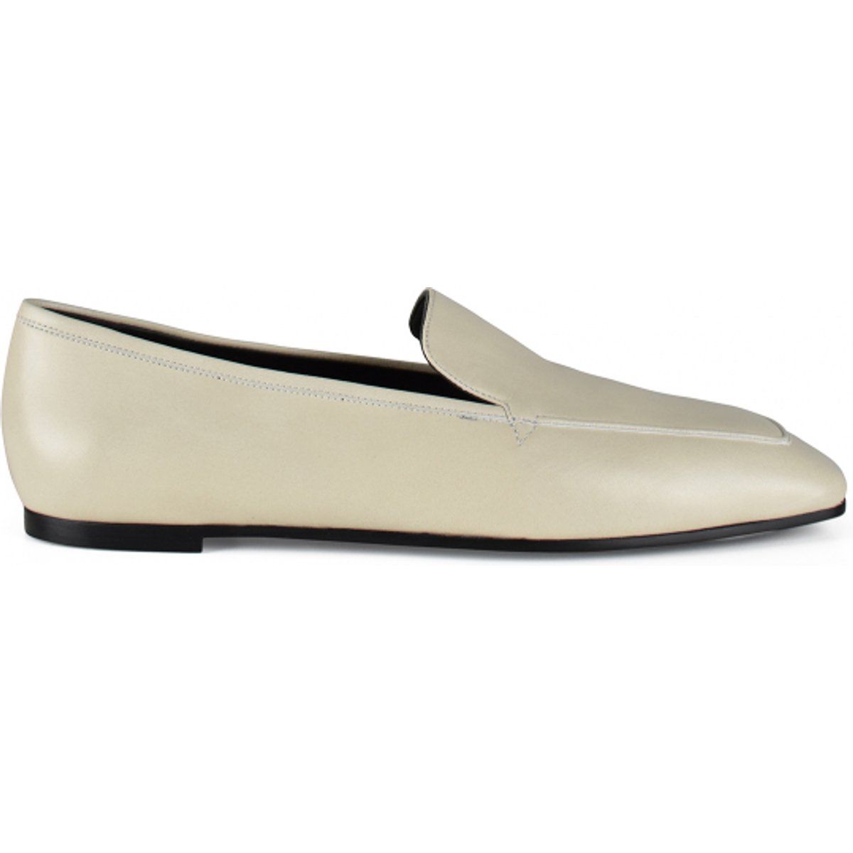 Minimalistische Leder-Slipper mit Karree-Spitze