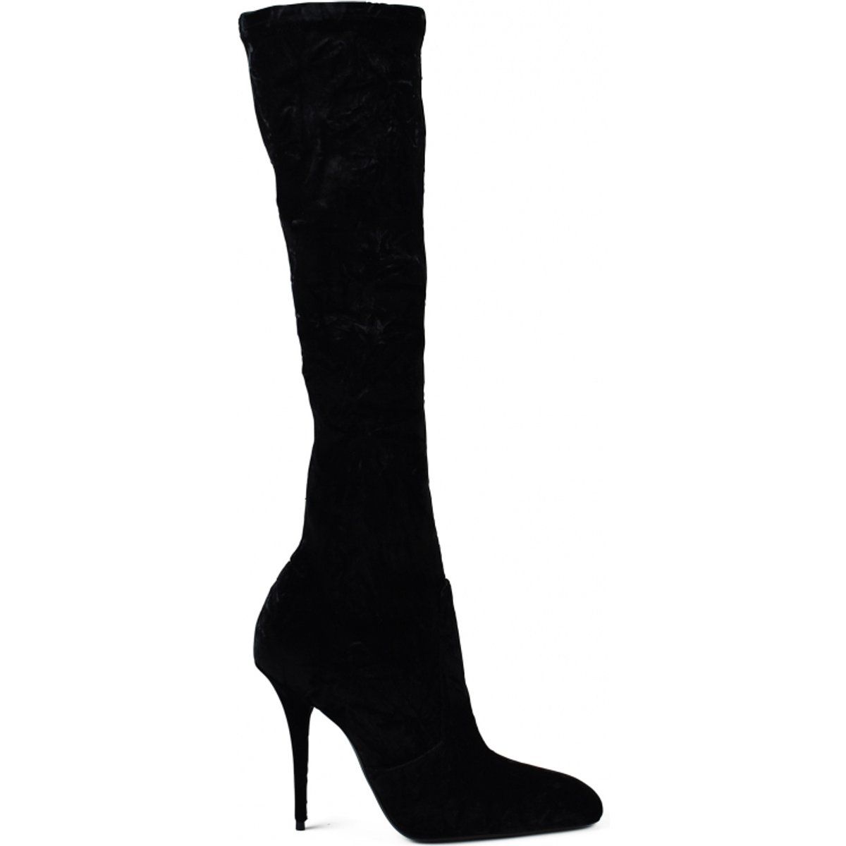 Elegante Samtstiefel mit Stiletto-Absatz