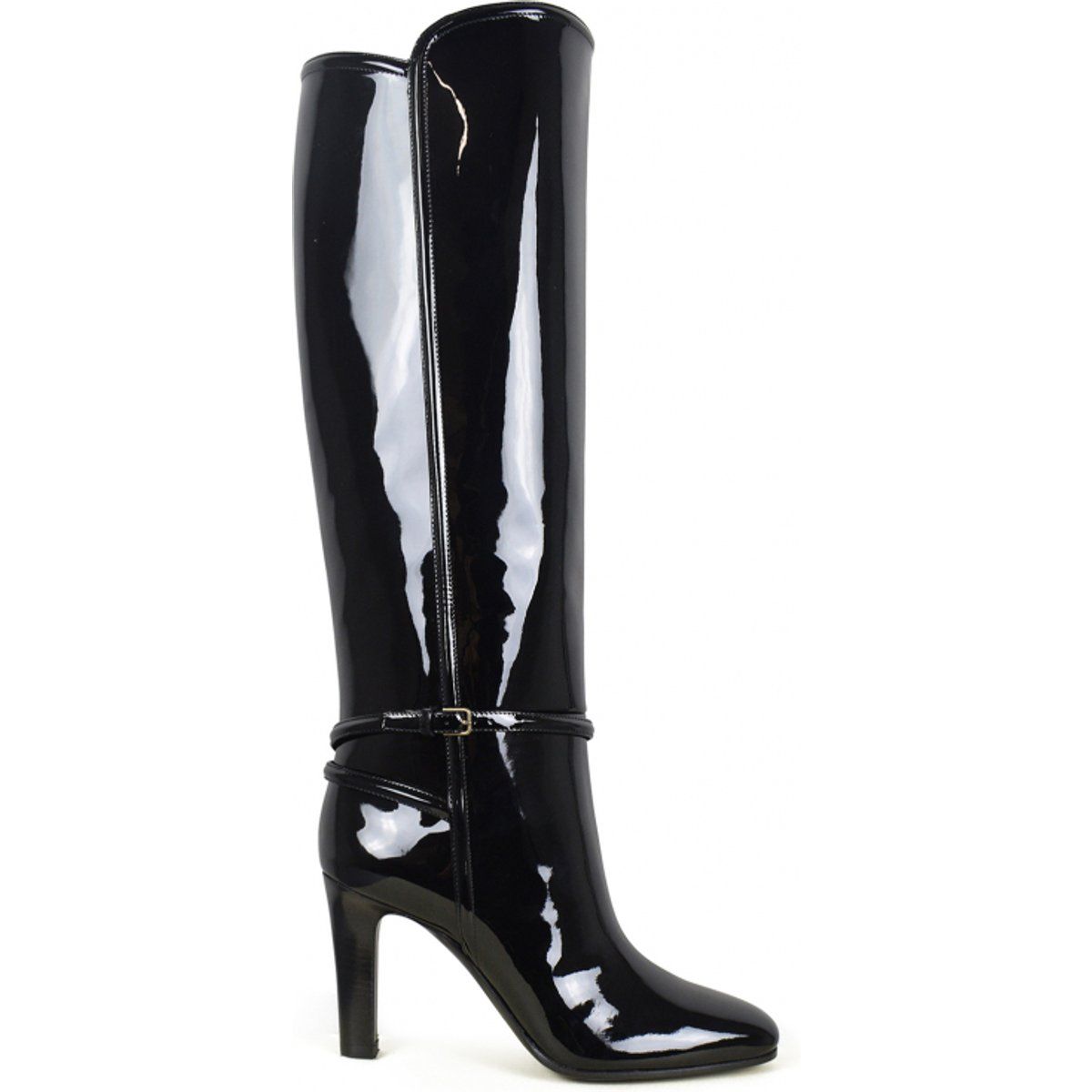 Elegante Kniehohe Stiefel aus Lackleder