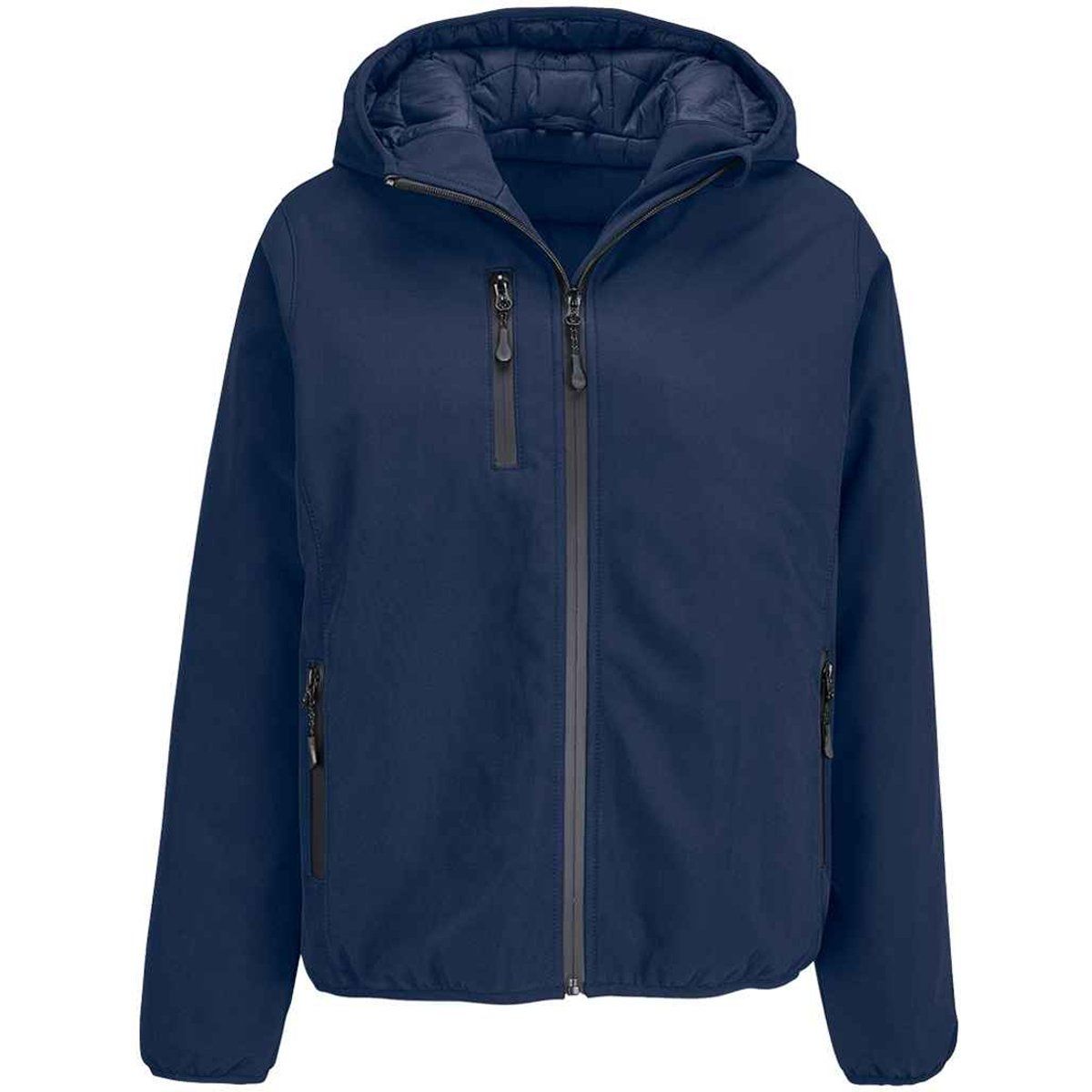 Wattierte Softshelljacke mit Kapuze