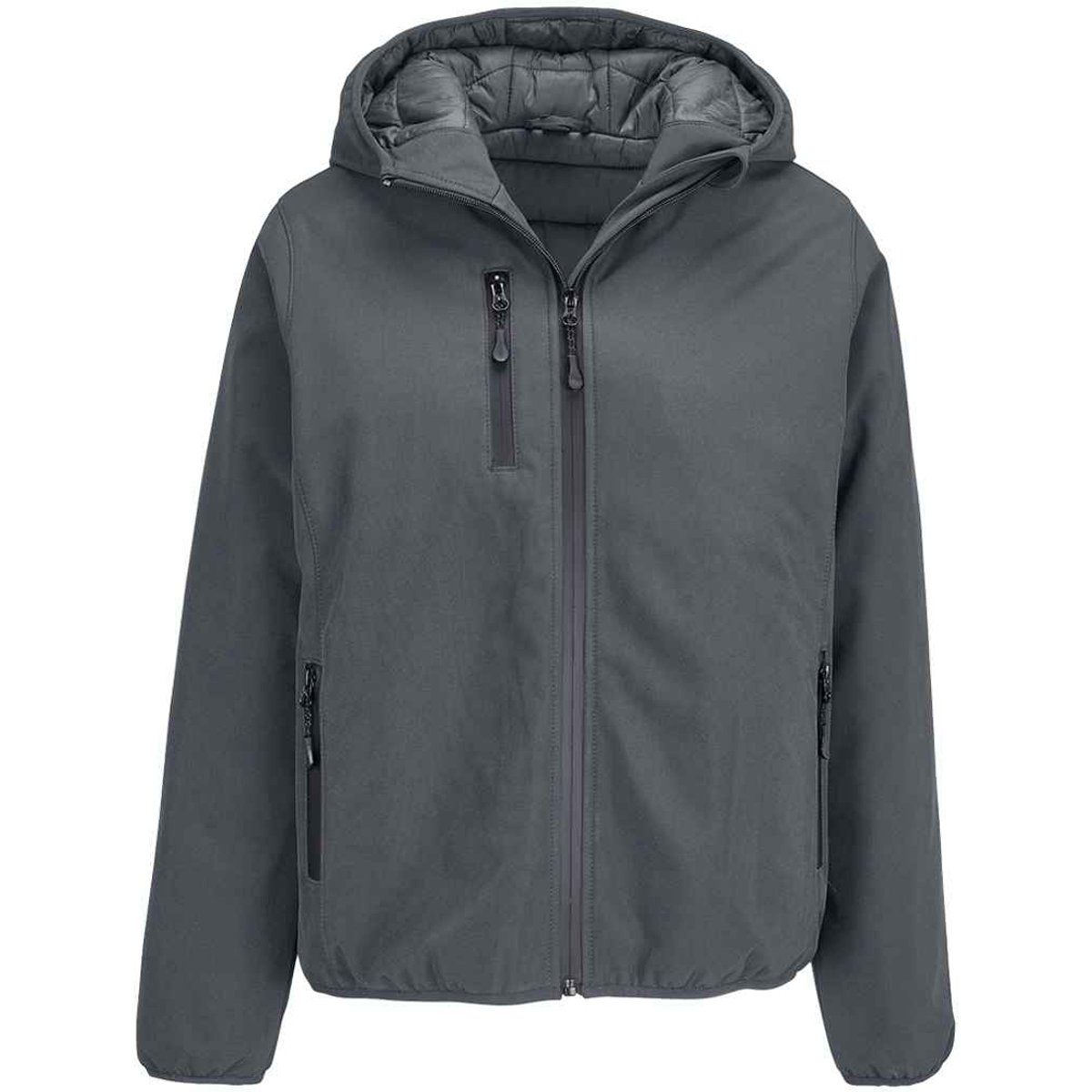 Wattierte Softshelljacke mit Kapuze