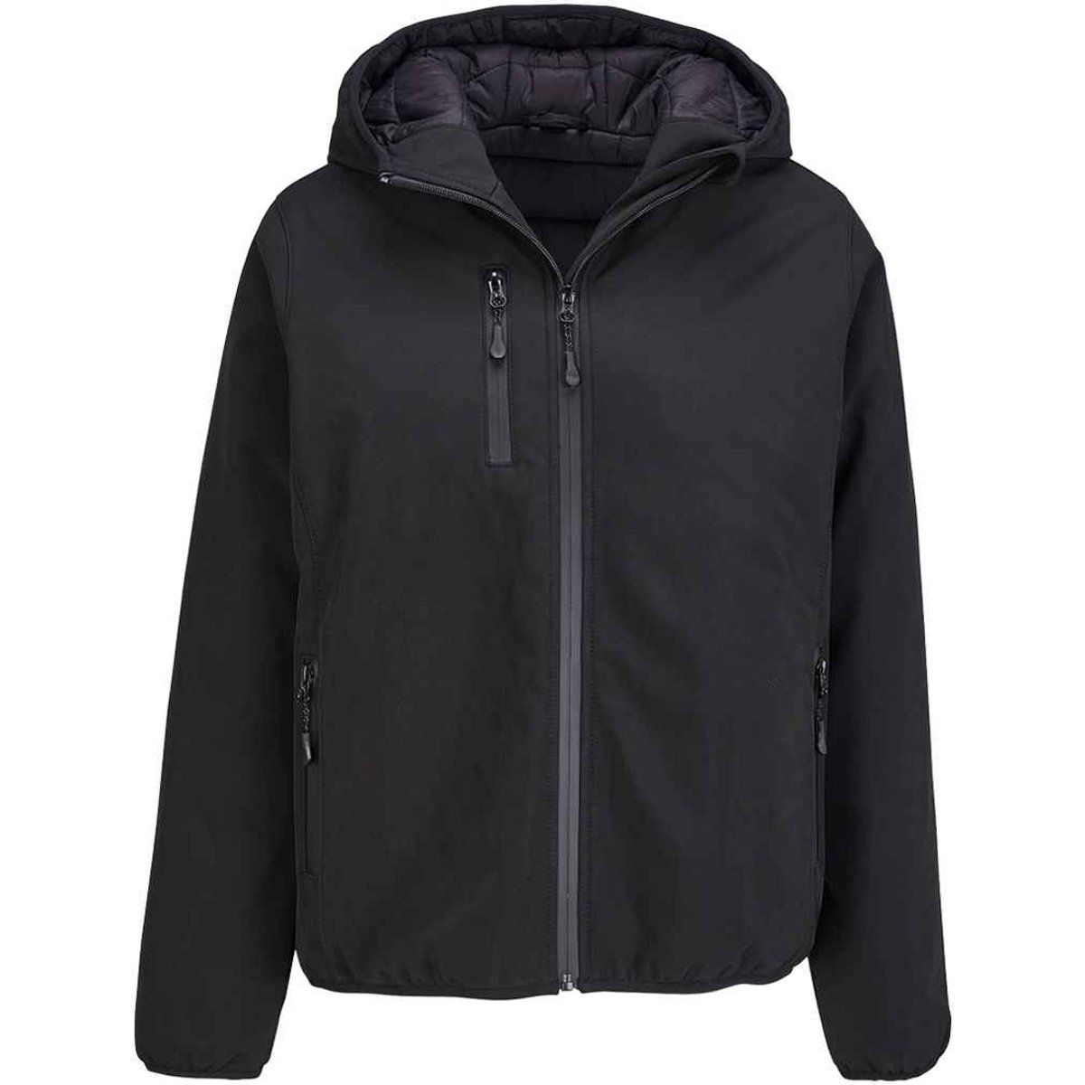 Wattierte Softshell-Jacke mit Kapuze