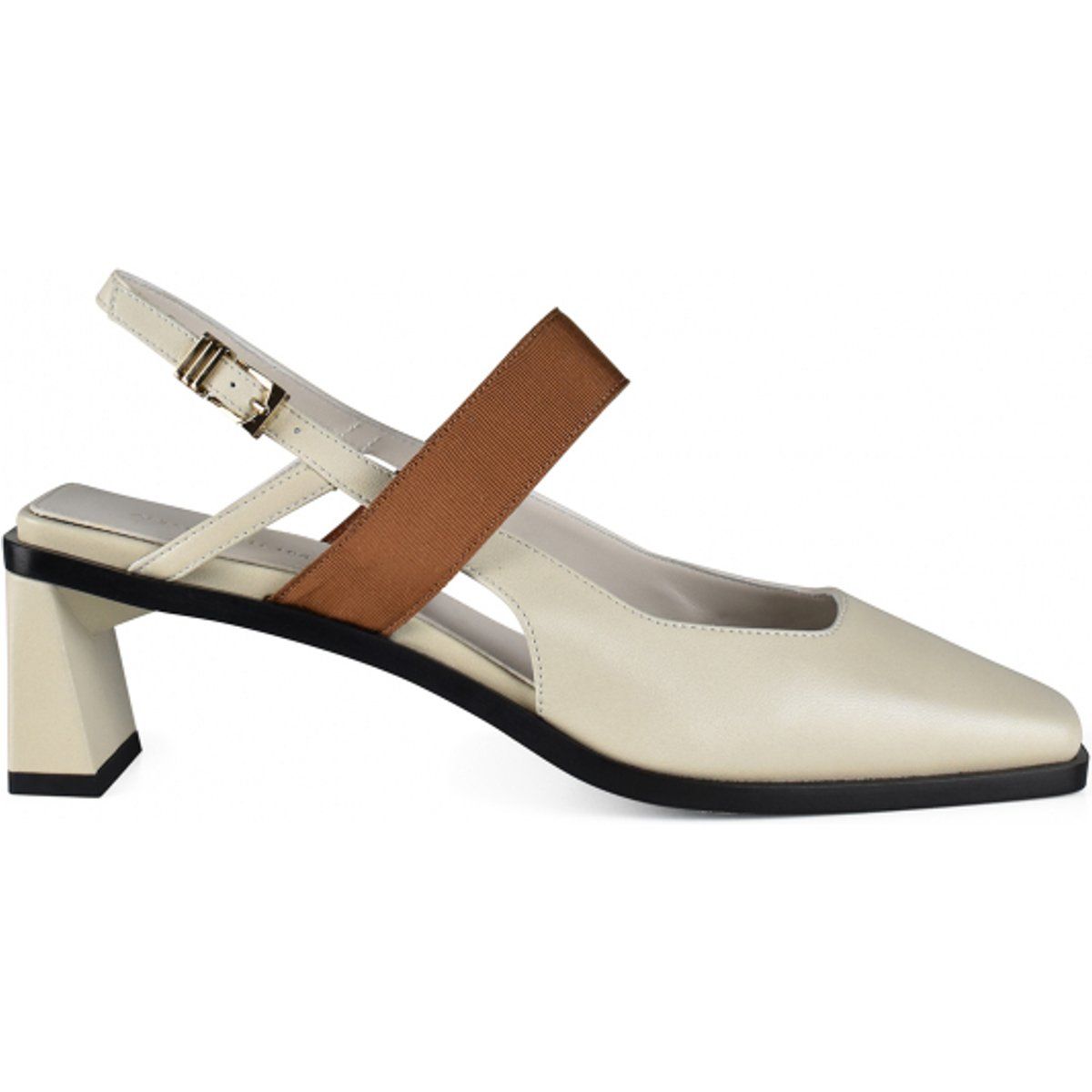 Slingback-Pumps mit skulpturalem Absatz