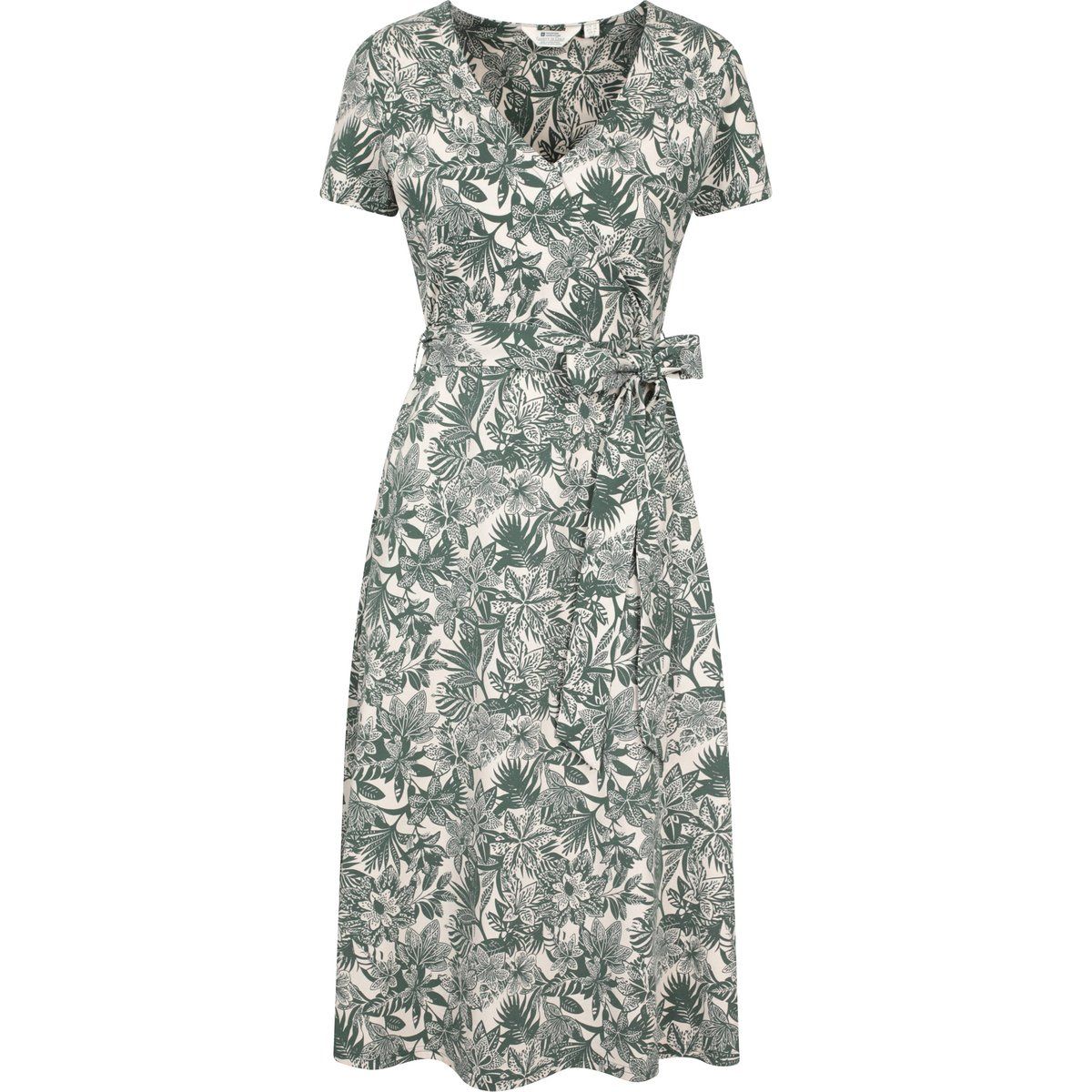 Santorini Wickel-Midikleid mit Blumenmuster