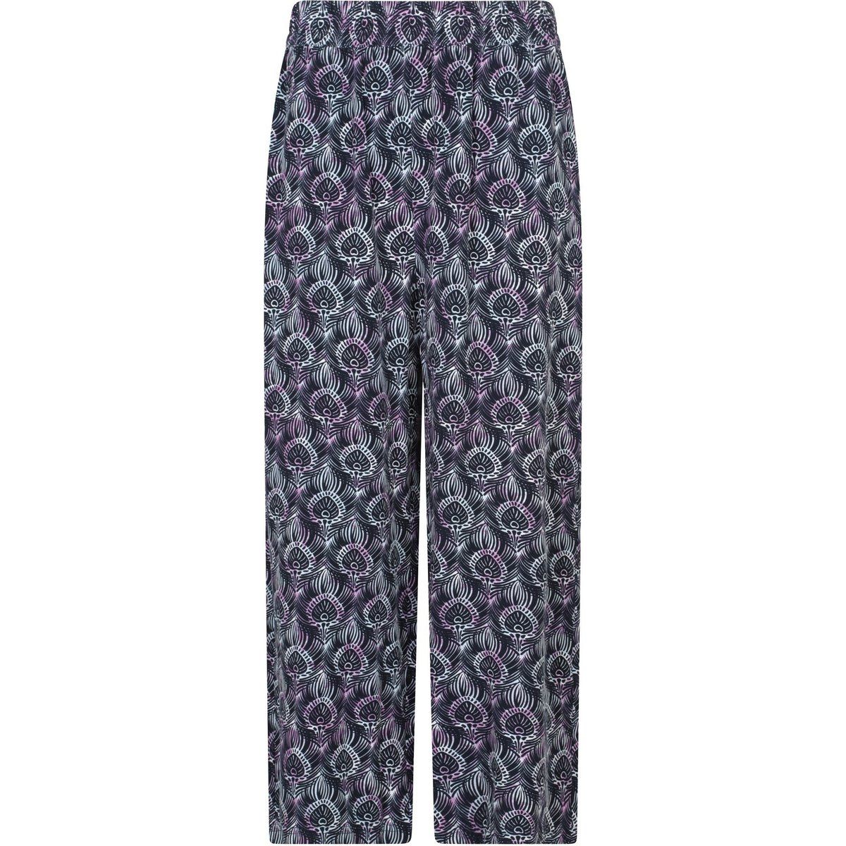 Weite Hose mit Pfauenfeder-Muster