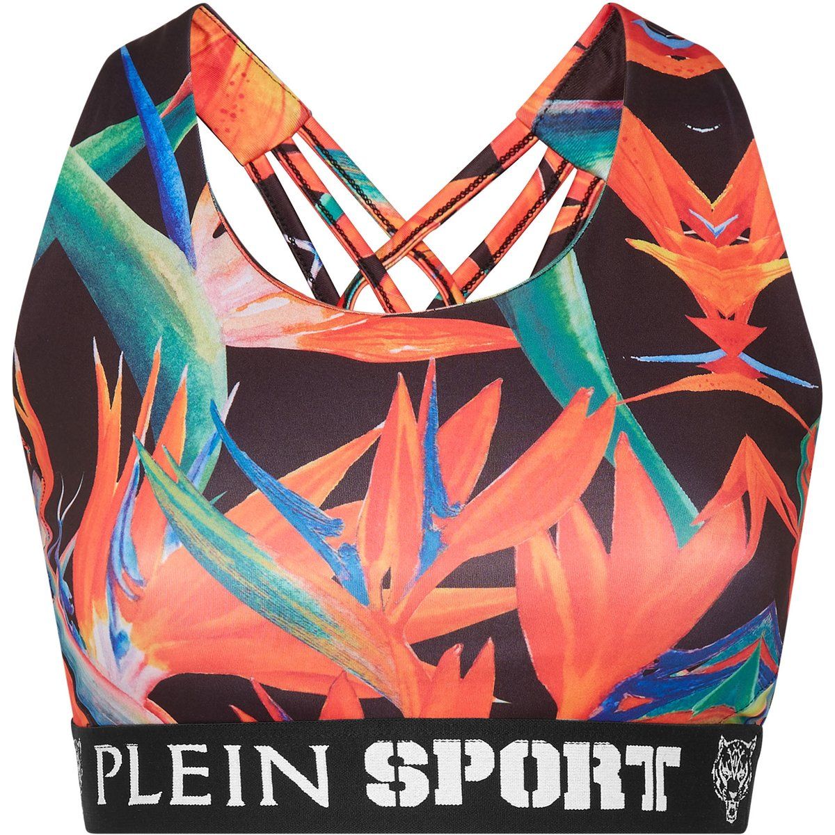 Tropischer Floral Sport-BH mit Riemen