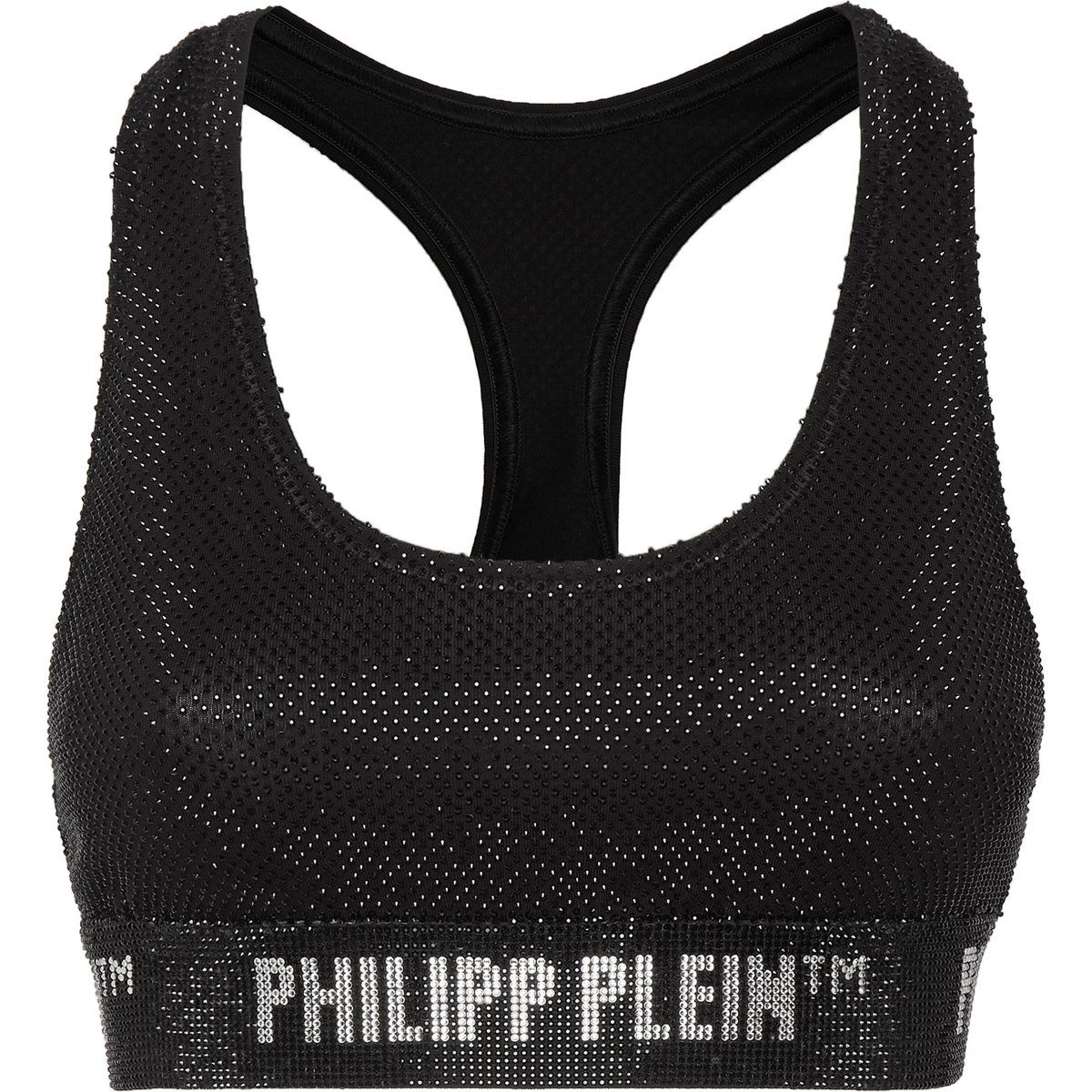 Strassbesetztes Jersey Crop-Top