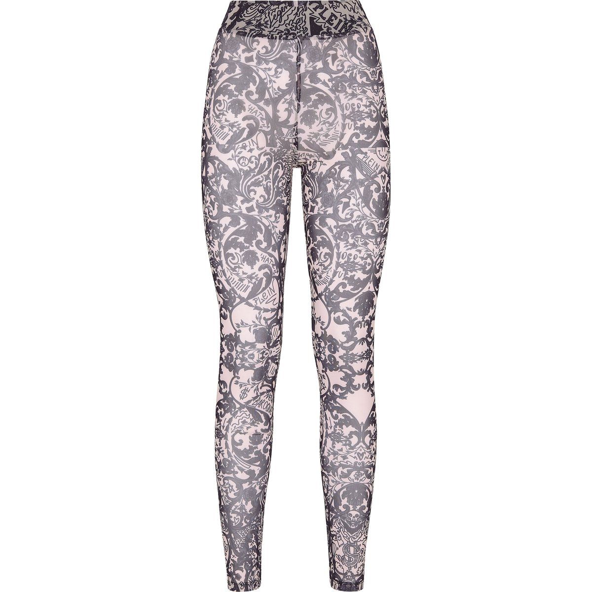 Transparente Leggings mit Barock-Print