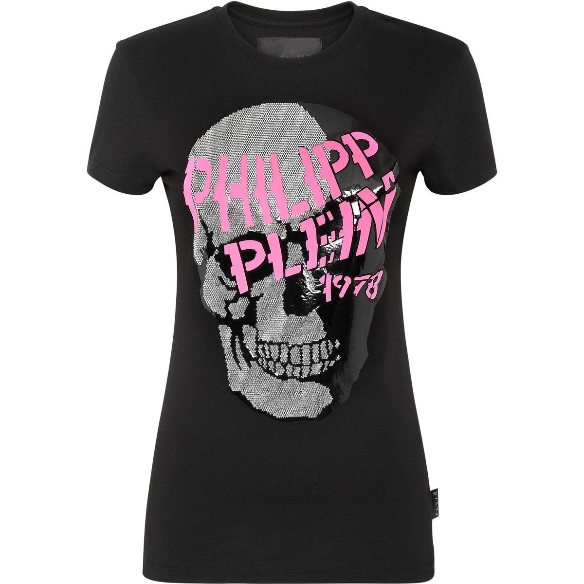 Jersey-T-Shirt mit verziertem Totenkopf-Motiv