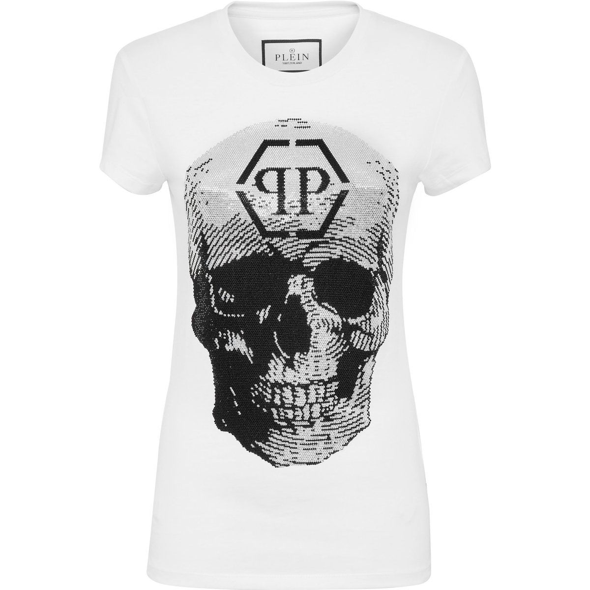 T-Shirt mit funkelndem Totenkopf