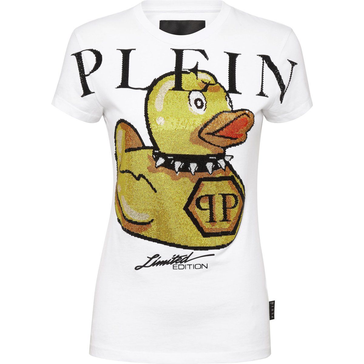T-Shirt mit Strass-Enten-Maskottchen