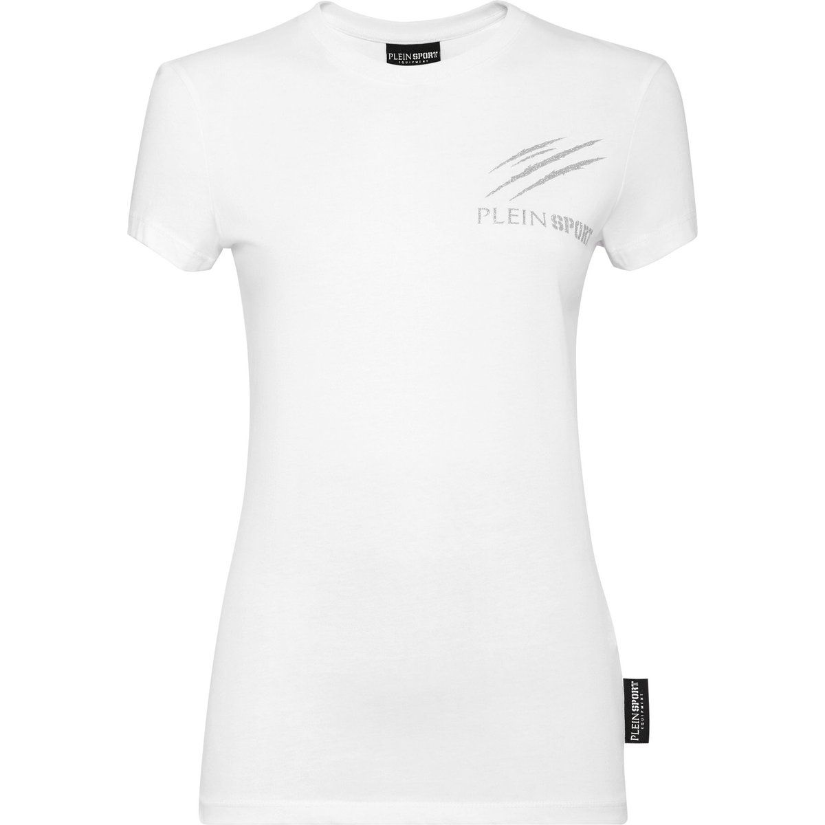Slim-Fit T-Shirt mit Glitzer-Schriftzug