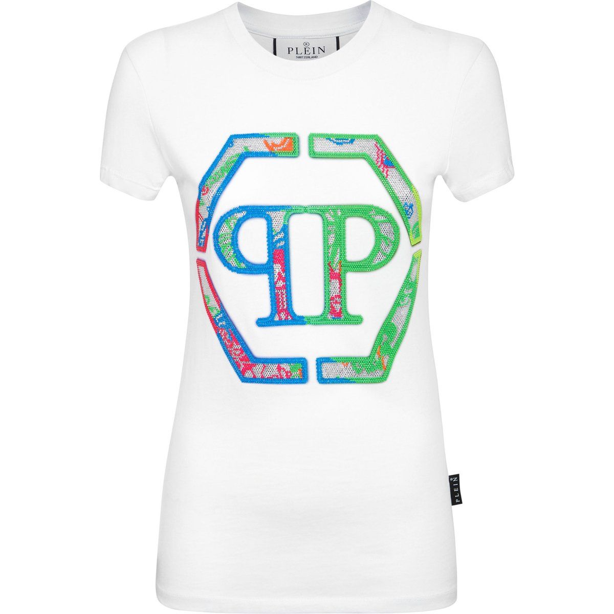 Schmal Geschnittenes T-Shirt mit Juwelen-Sechseck