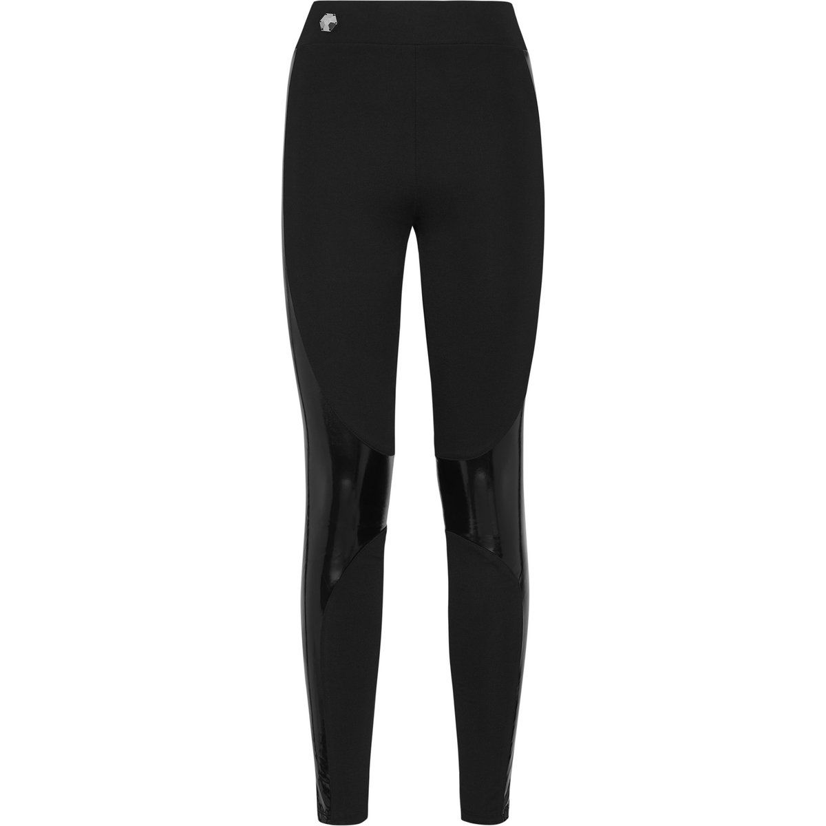 Glänzende Leggings mit geometrischen Einsätzen