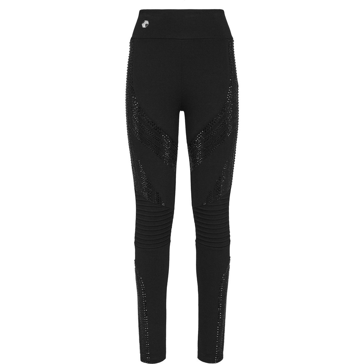 Strassverzierte Leggings im Moto-Stil