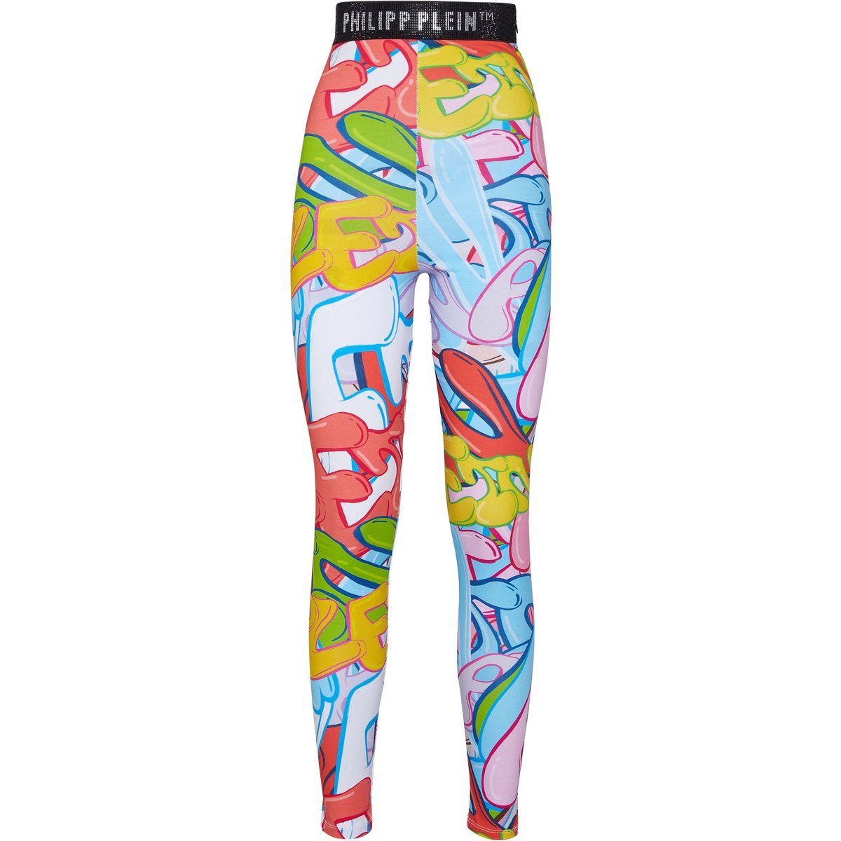 High-Waist Leggings mit Graffiti-Print