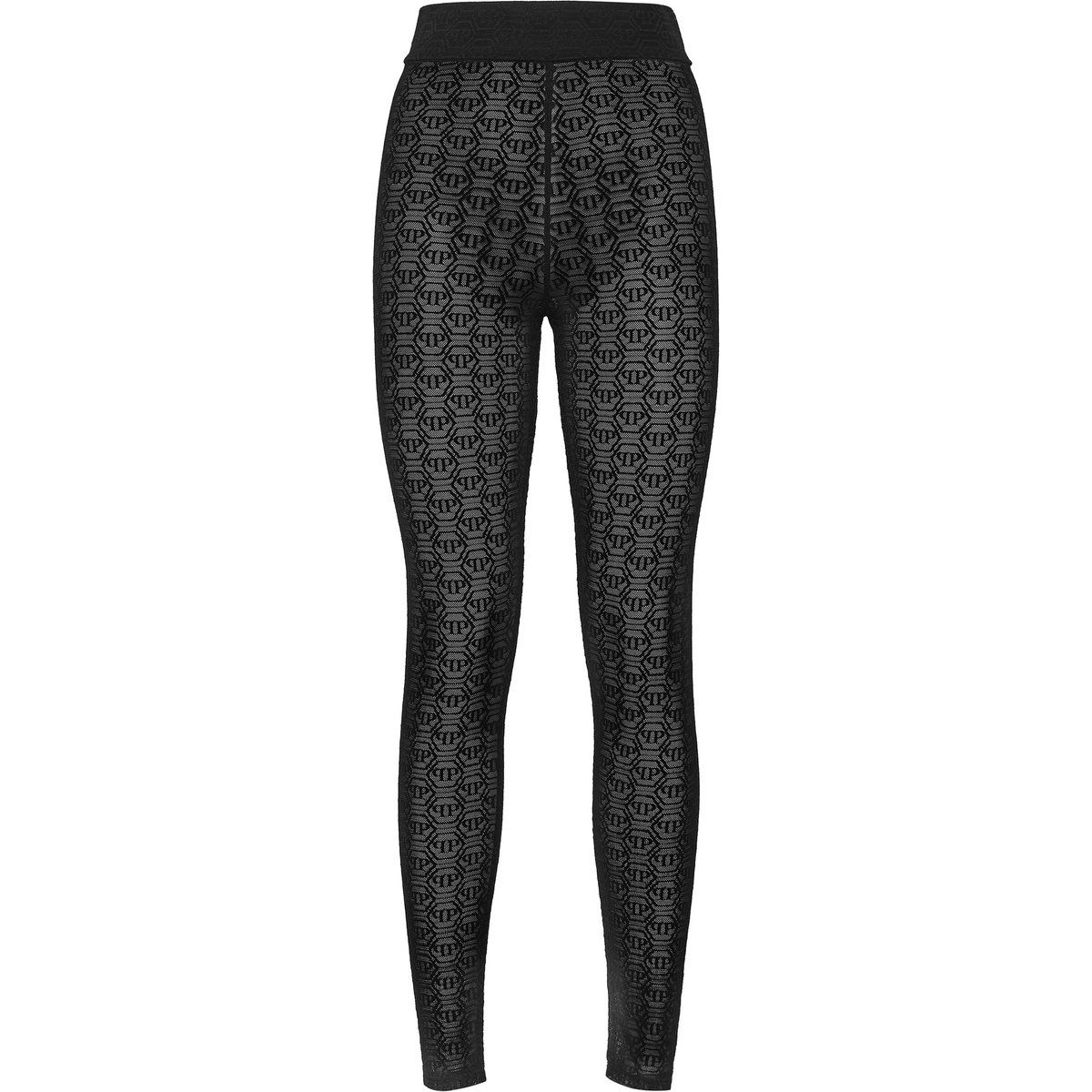 Monogramm-Jacquard Stretch-Tüll-Leggings