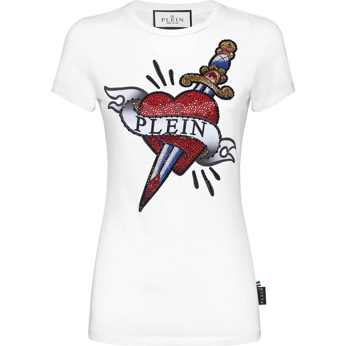 T-Shirt mit verziertem Herz-Tattoo