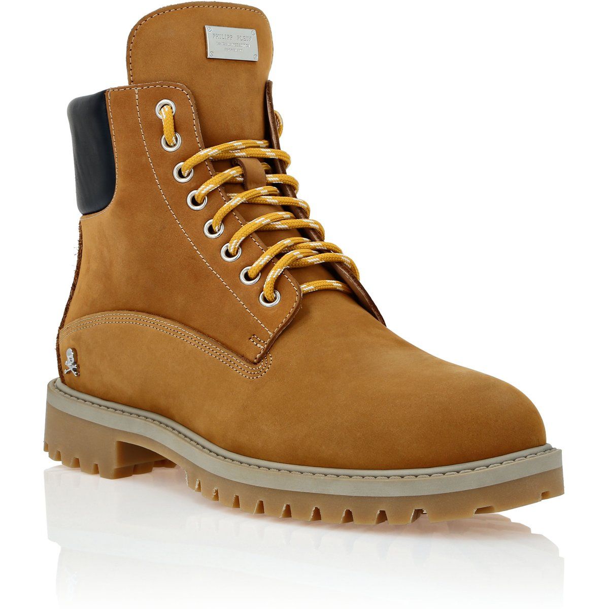 Robuste Nubuk-Stiefel mit Markendetails